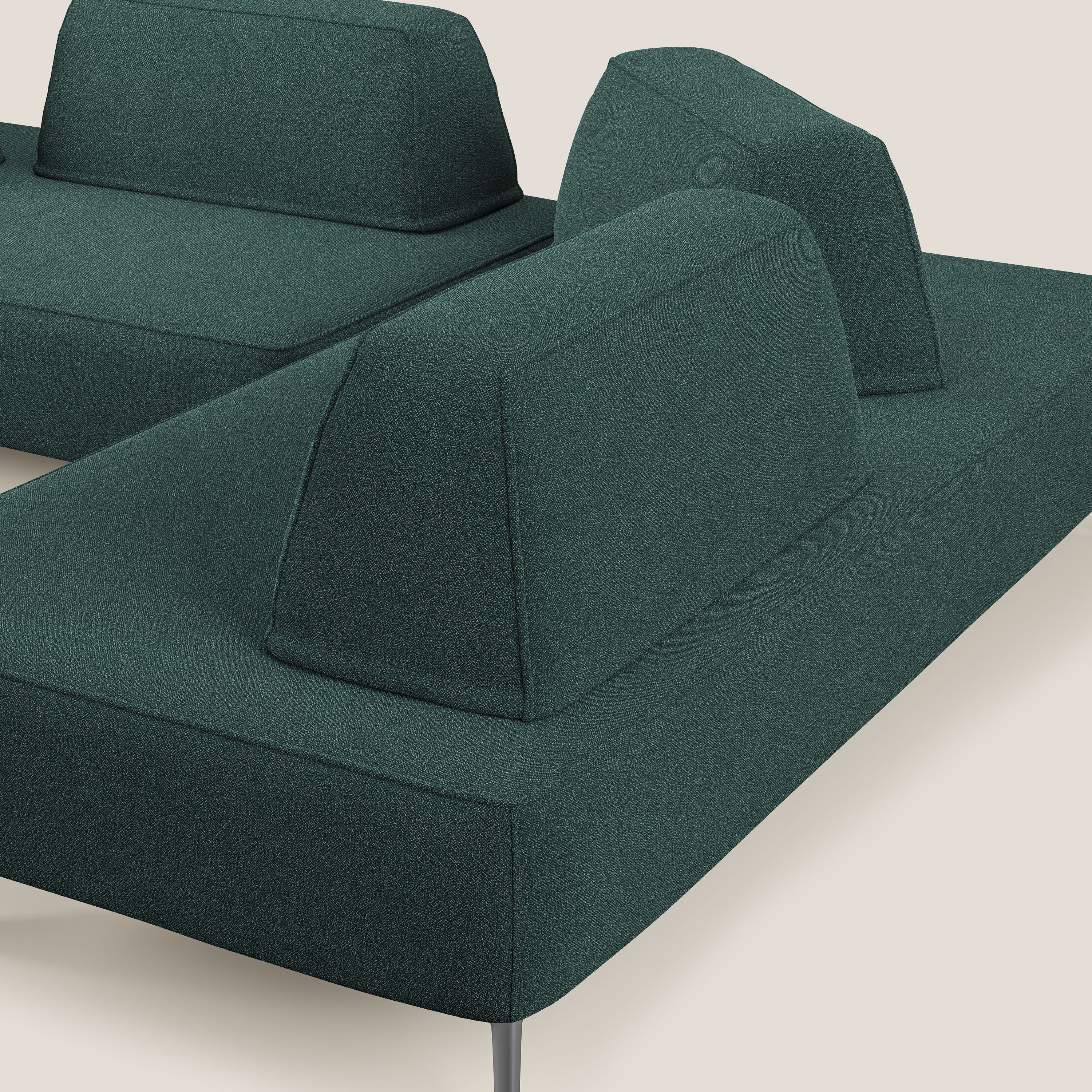 Newton divano angolare modulare con schienali movibili T07 verde - divani.store