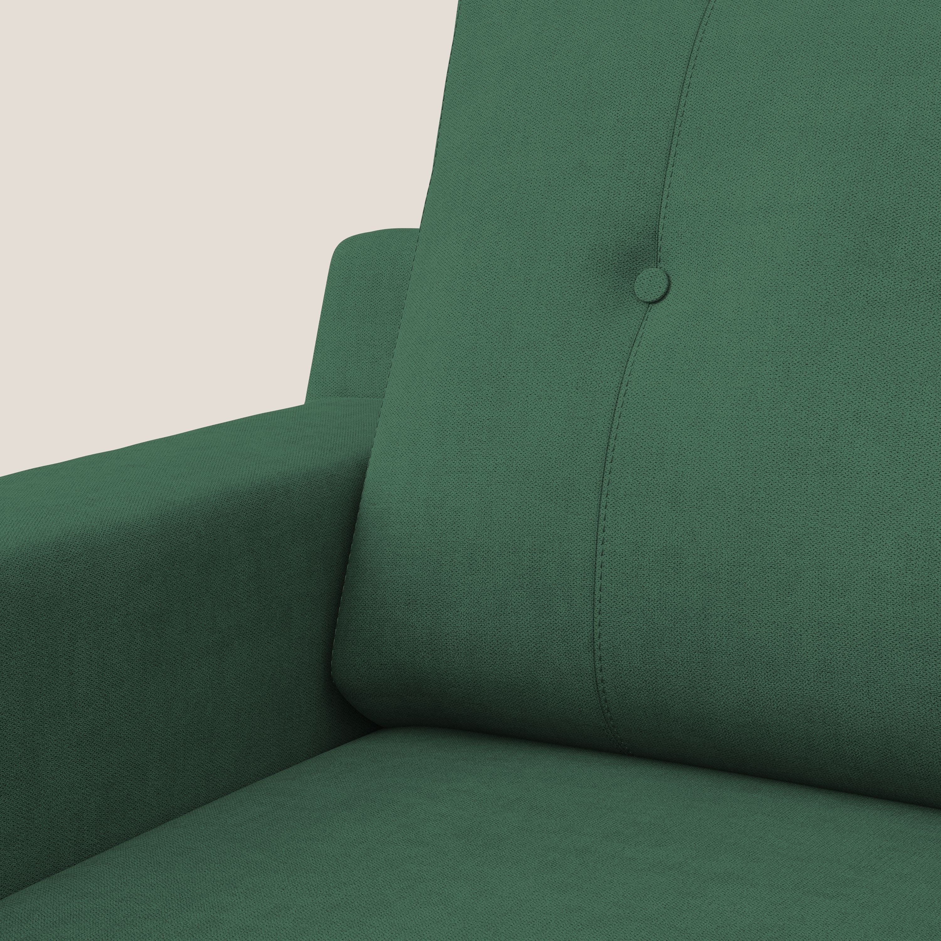 Danish poltroncina in tessuto morbido impermeabile T02 verde - divani.store