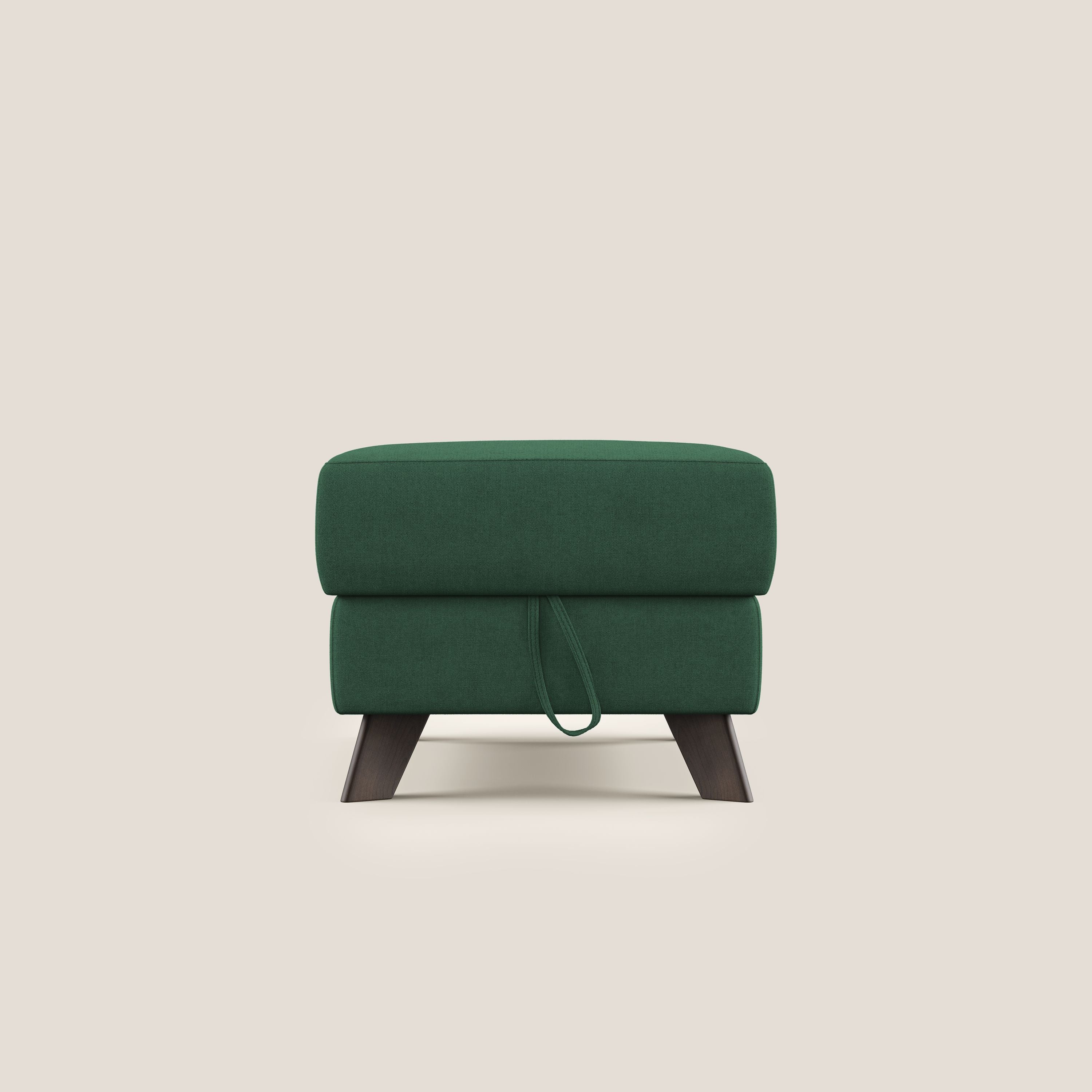 Moon Pouf contenitore e piedini alti in tessuto morbido impermeabile T02 verde - divani.store