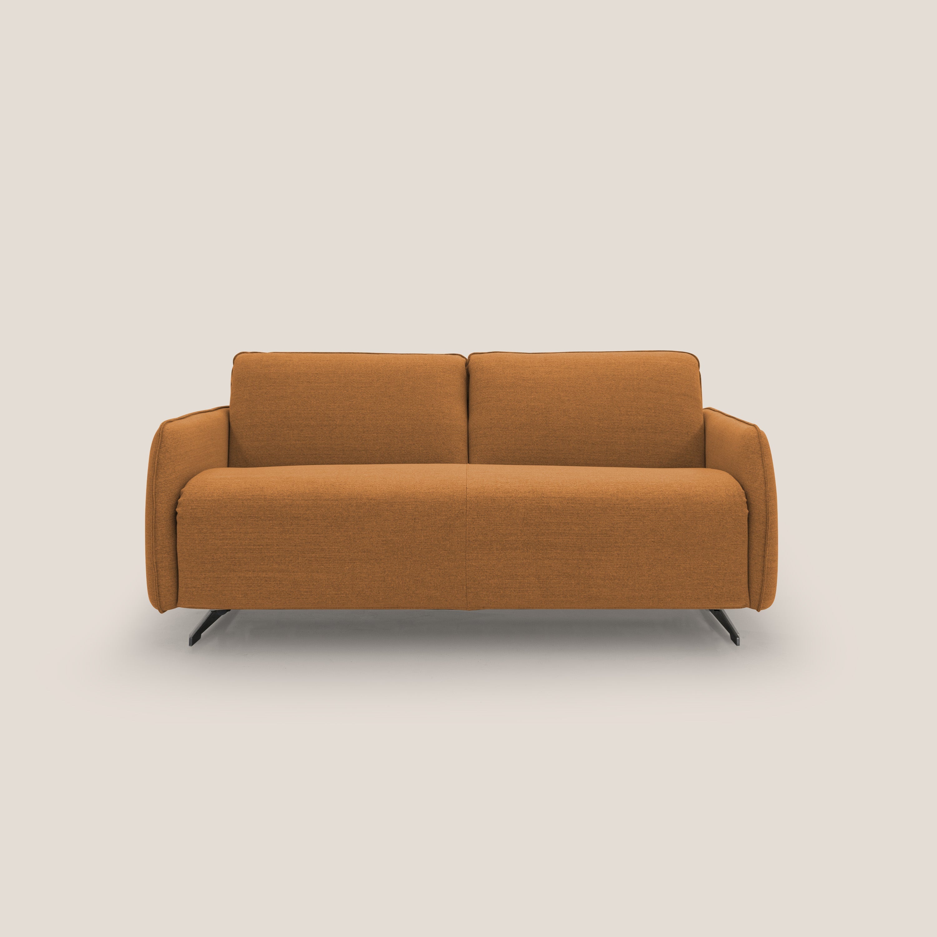 Texas Divano letto matrimoniale moderno in tessuto impermeabile T19 arancio - divani.store