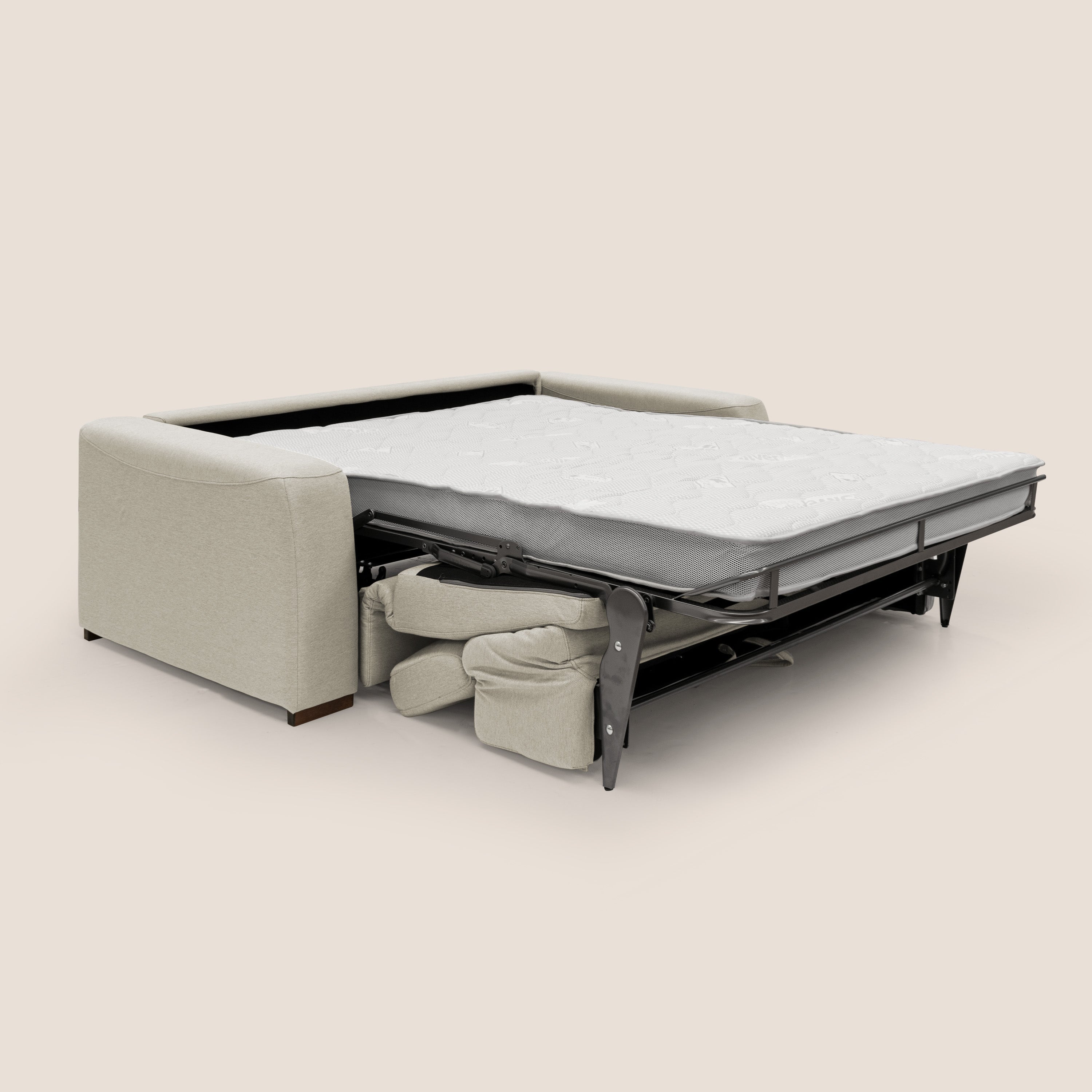 Poseidon divano letto + relax elettrico in tessuto smacchiabile impermeabile T05 panna - divani.store