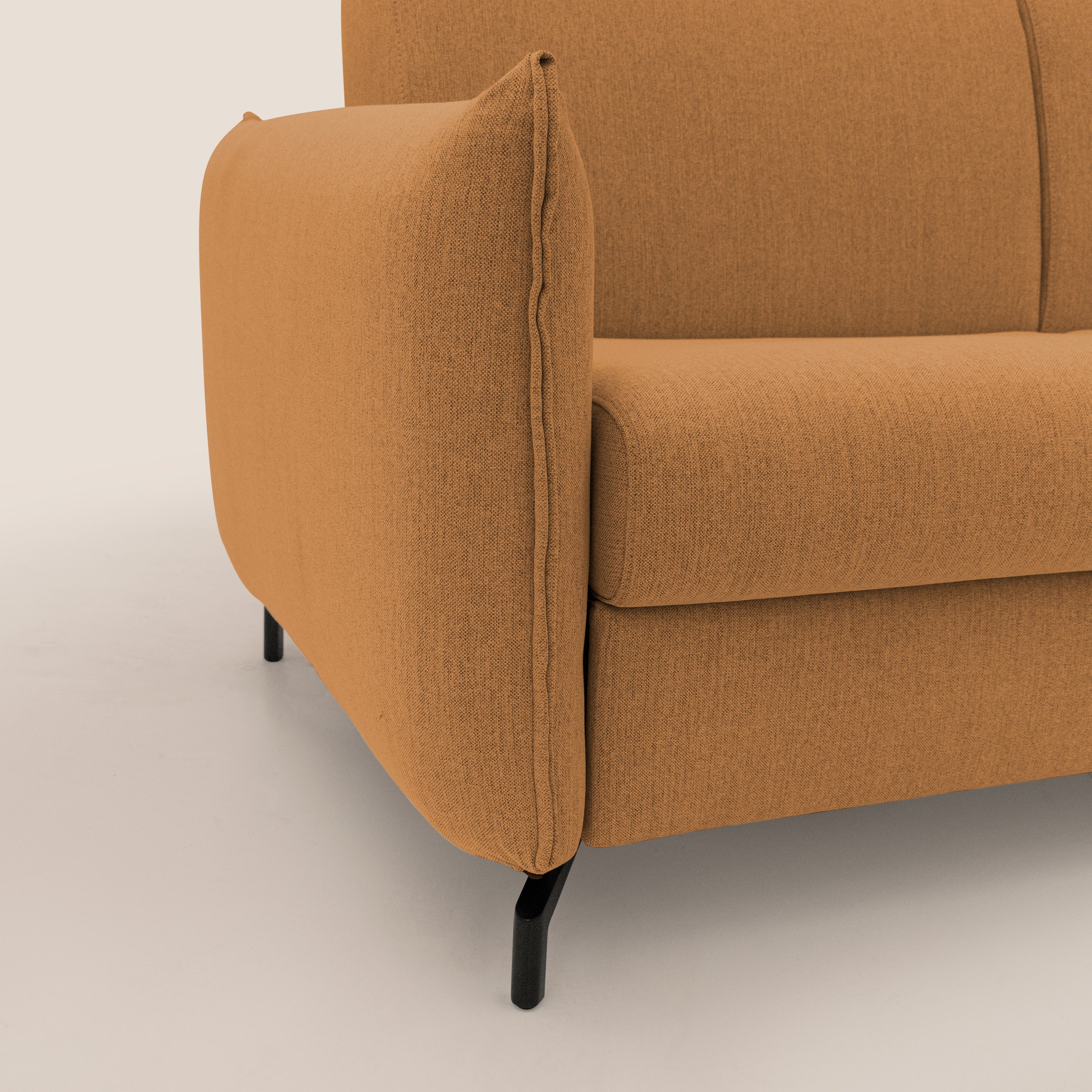 Scarlet divano letto in tessuto misto cotone impermeabile T19 arancio - divani.store