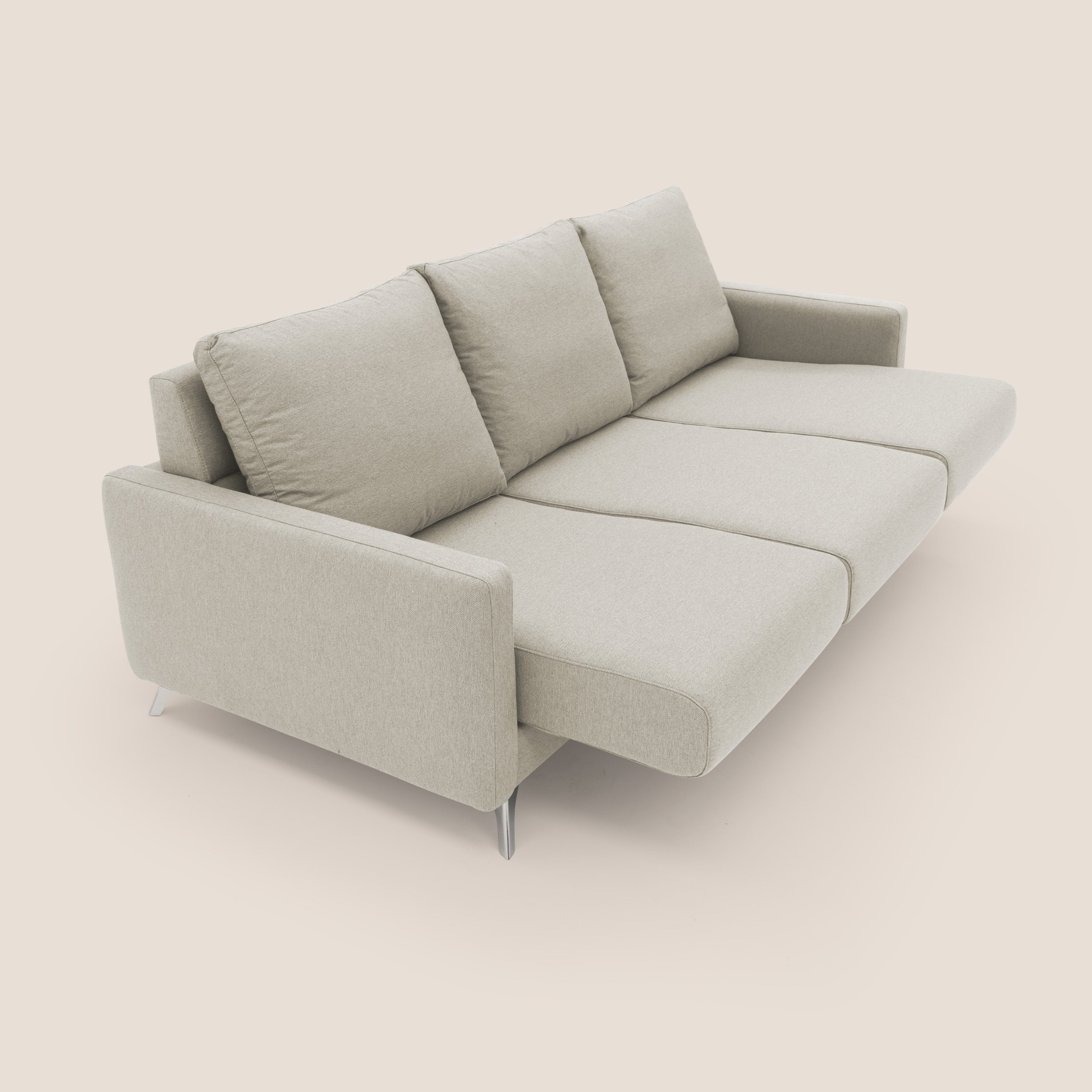 Klimt divano con 3 sedute allungabili e schienali in piuma d'oca in tessuto smacchiabile T05 panna - divani.store