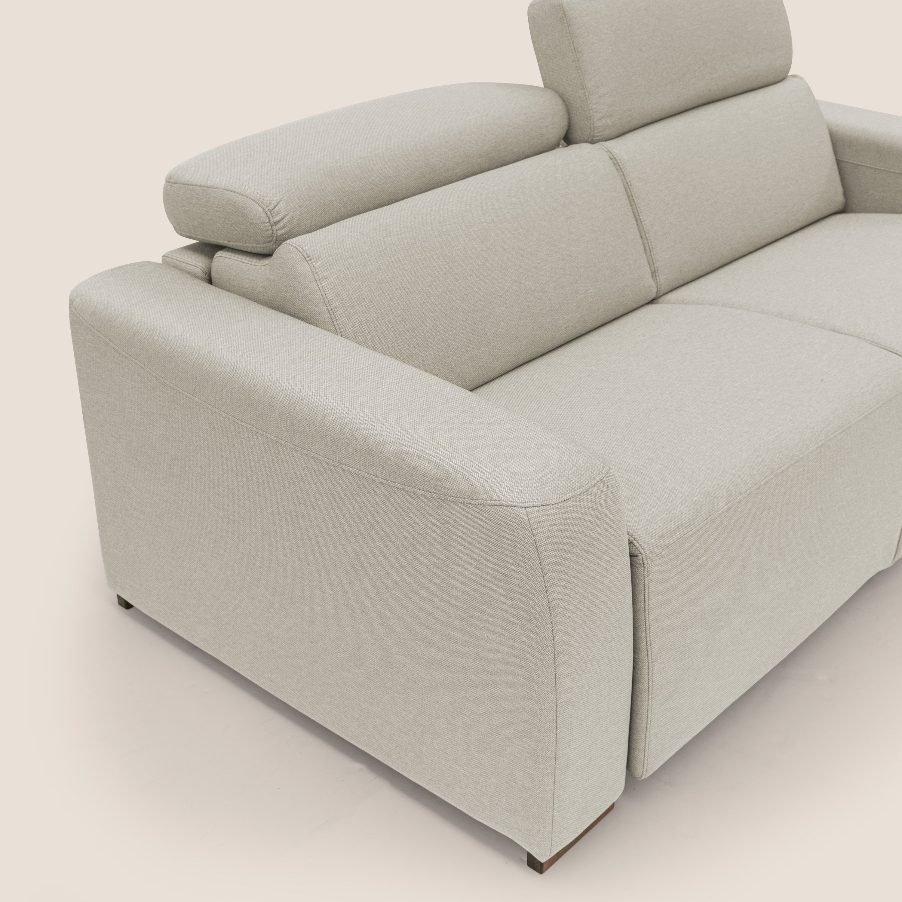 Poseidon divano letto + relax elettrico in tessuto smacchiabile impermeabile T05 panna - divani.store