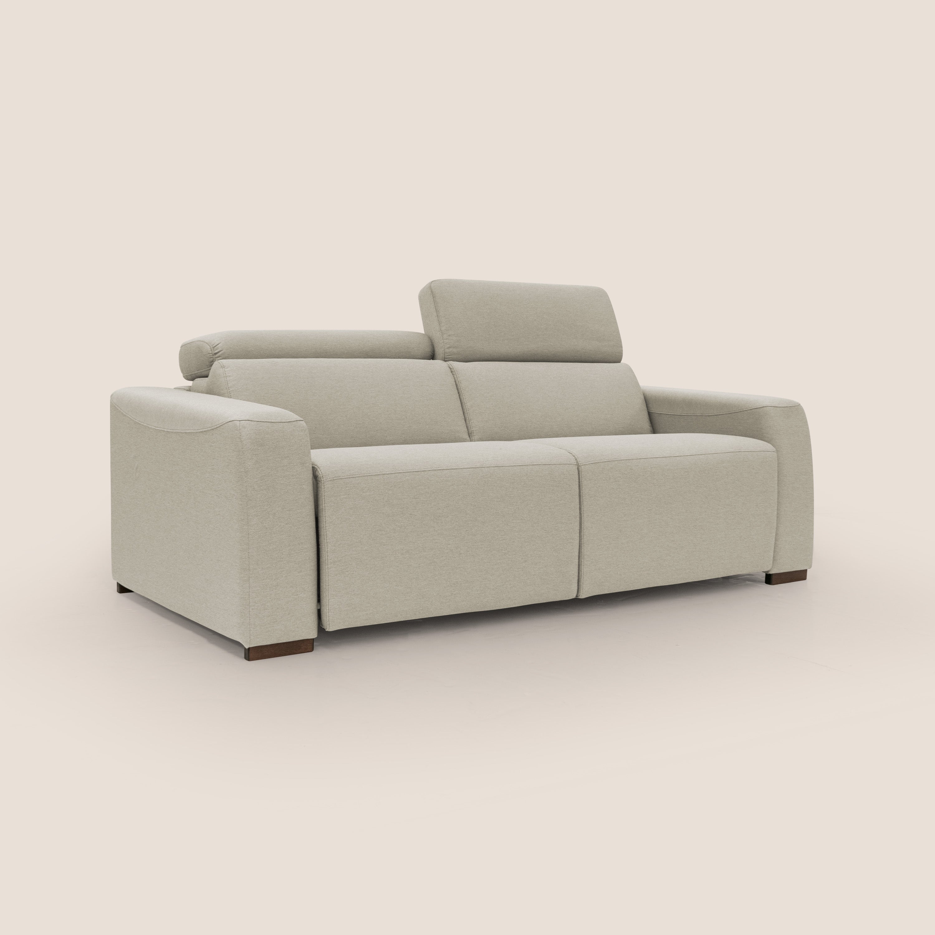 Poseidon divano letto + relax elettrico in tessuto smacchiabile impermeabile T05 panna - divani.store