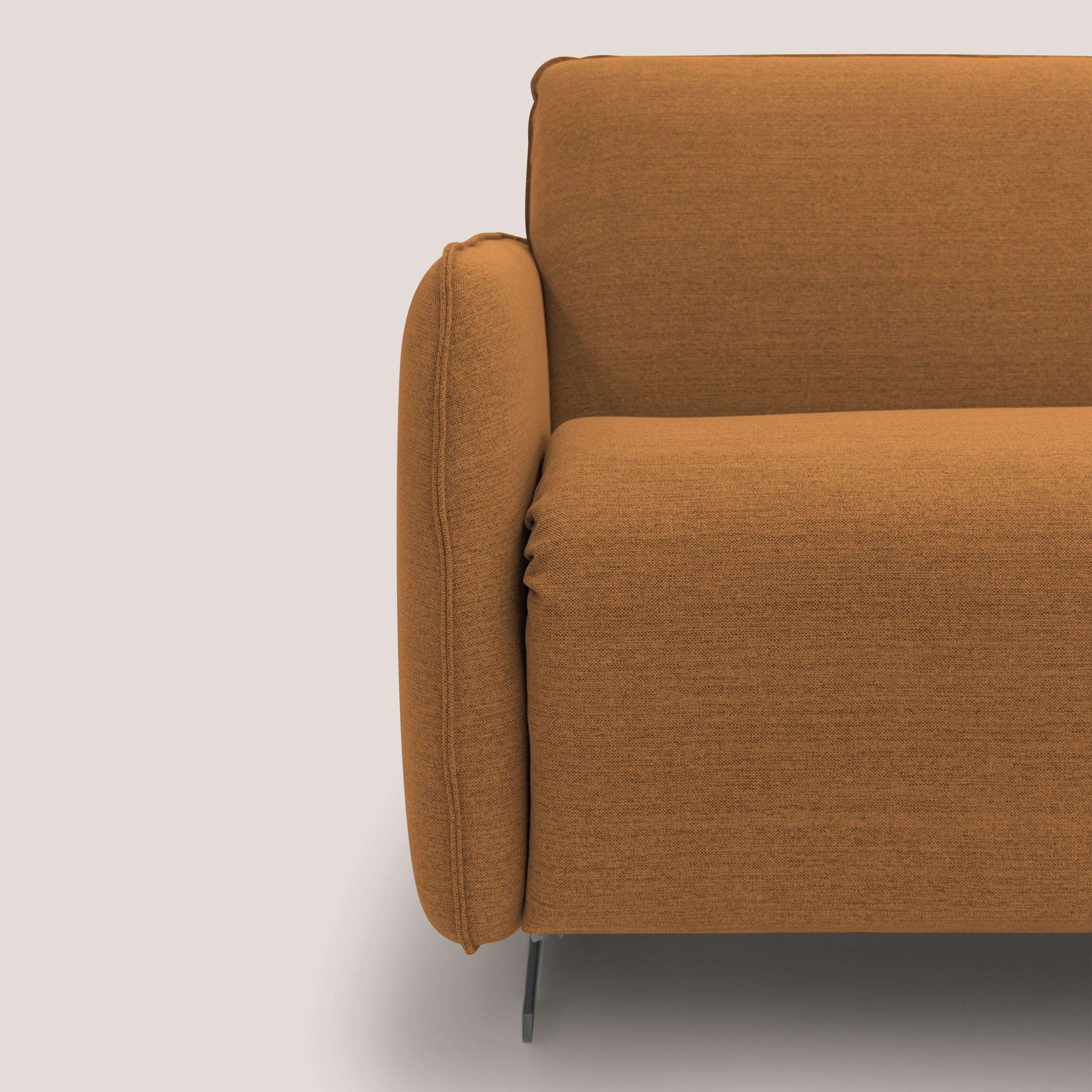 Texas Divano letto matrimoniale moderno in tessuto impermeabile T19 arancio - divani.store