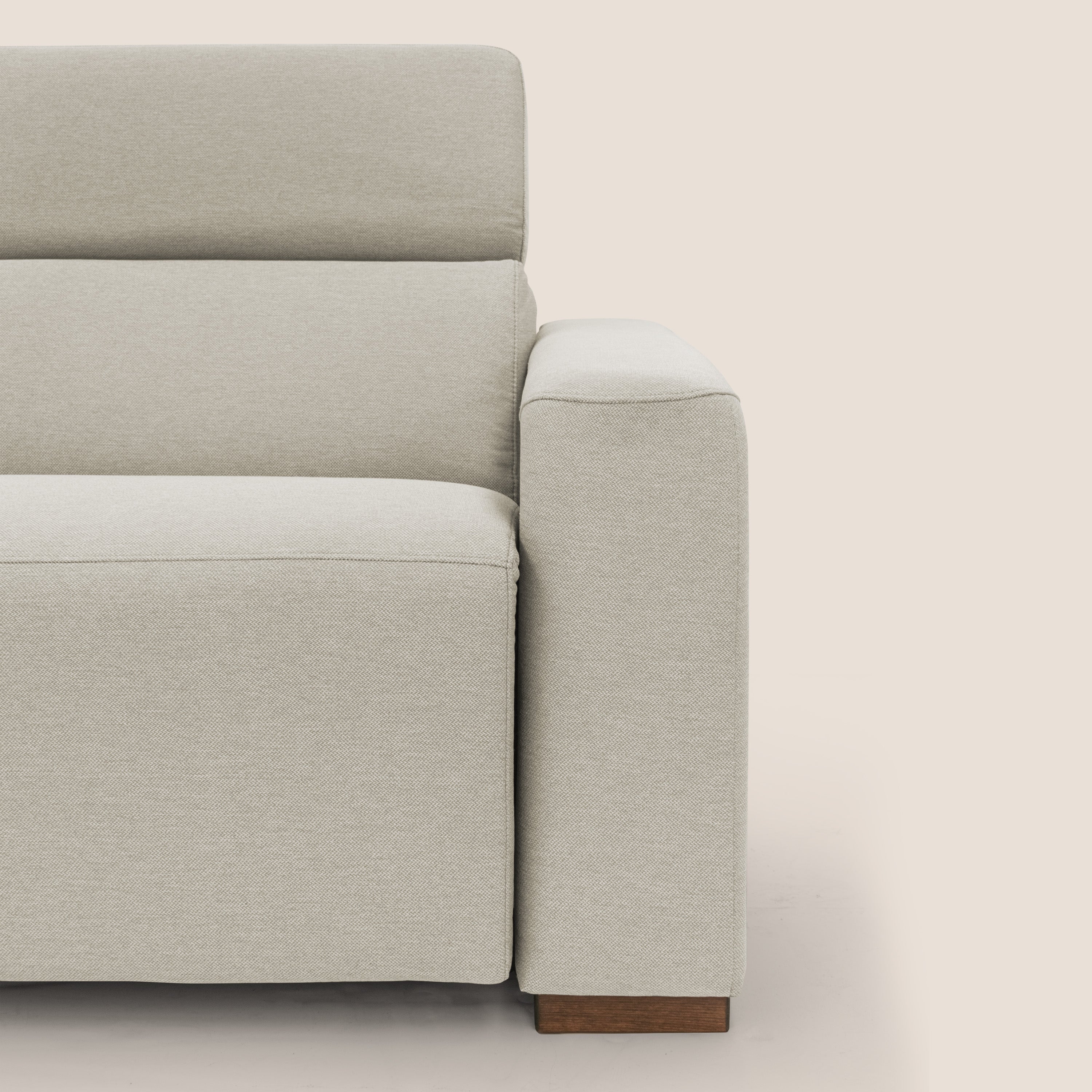 Poseidon divano letto + relax elettrico in tessuto smacchiabile impermeabile T05 panna - divani.store