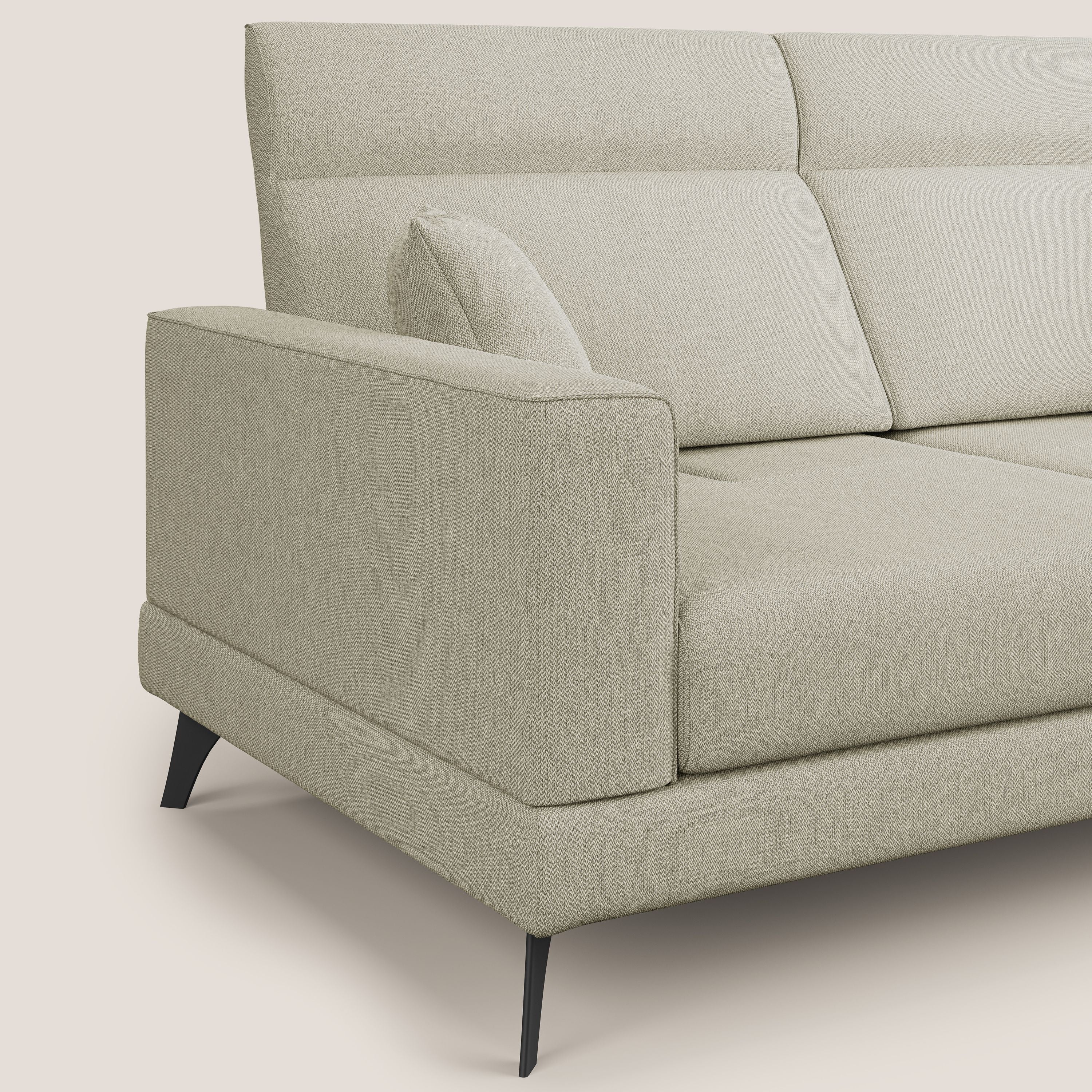 Slide Divano con schienali traslanti e poggiatesta in tessuto smacchiabile T05 panna - divani.store