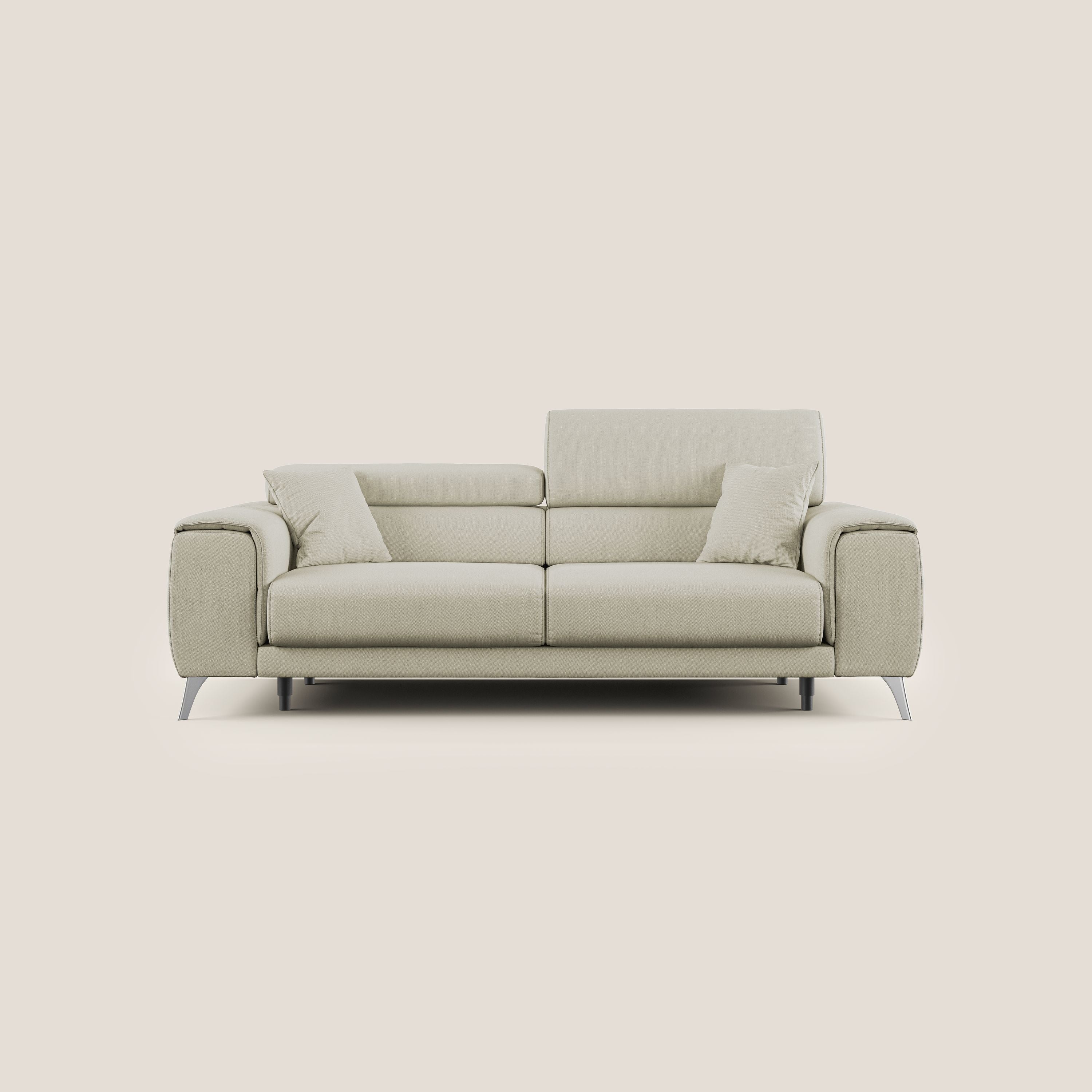 Fusion divano con sedute allungabili in tessuto smacchiabile T05 panna - divani.store