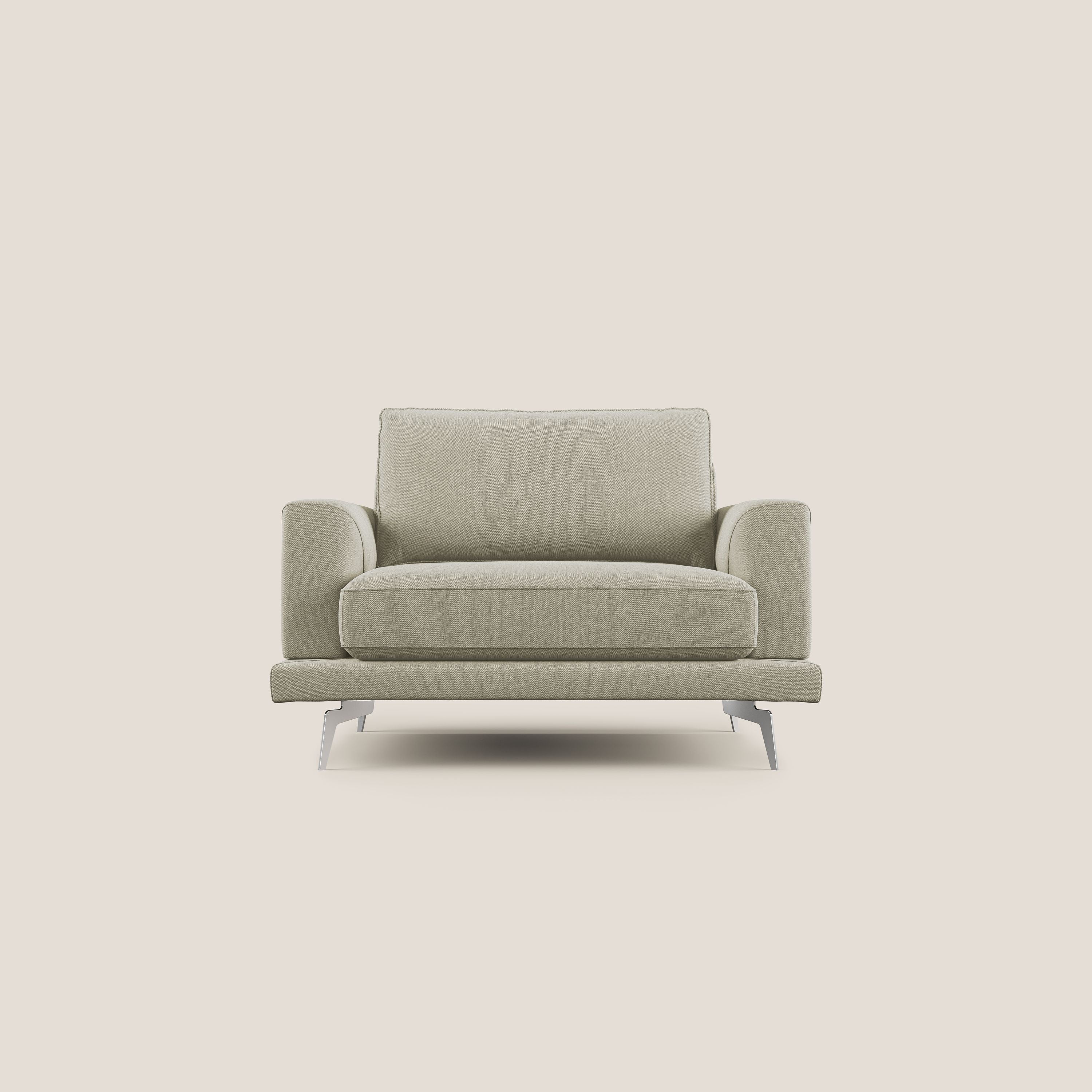Dorian poltrona moderna in tessuto smacchiabile T05 panna - divani.store