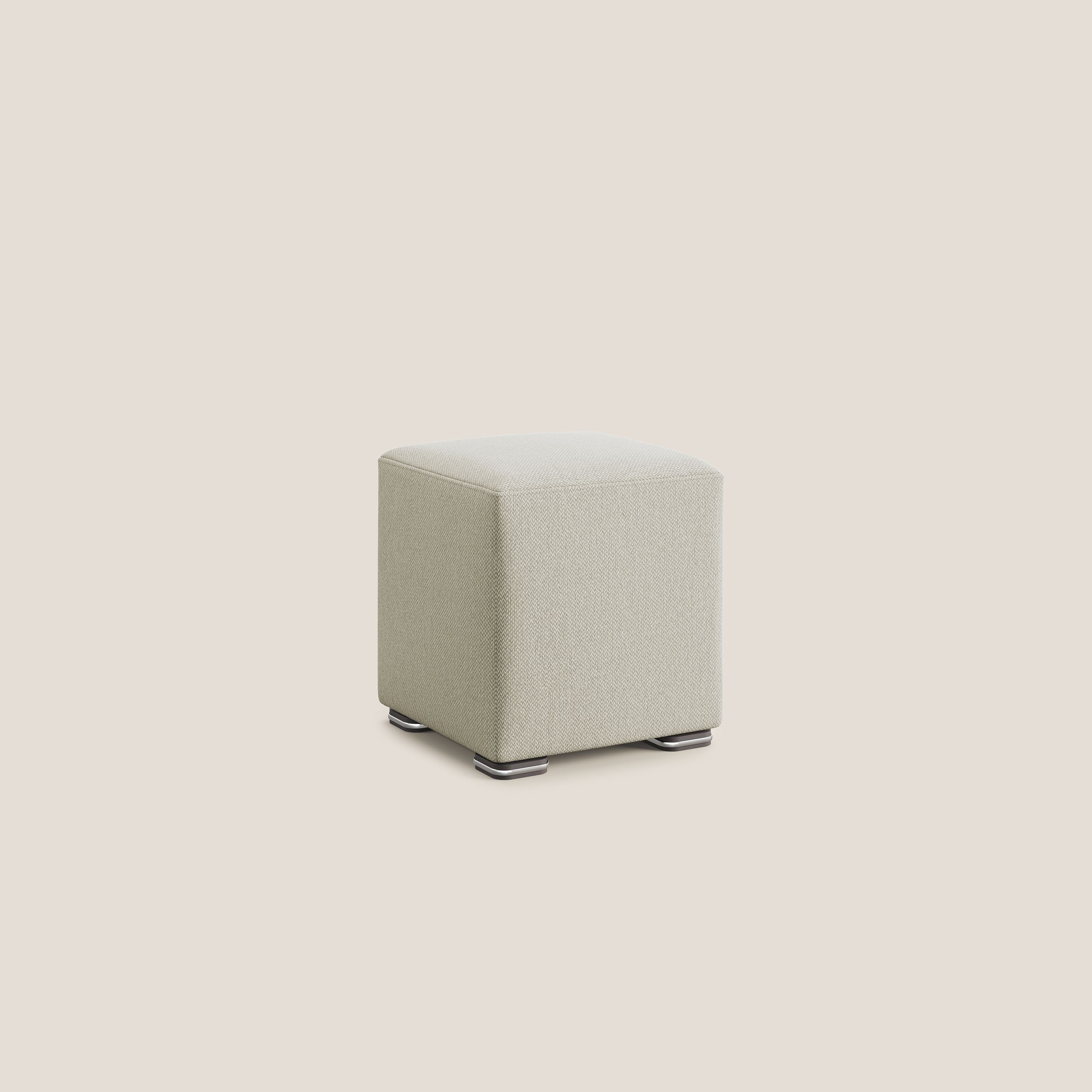 Cube pouf in tessuto morbido smacchiabile T05 beige - divani.store