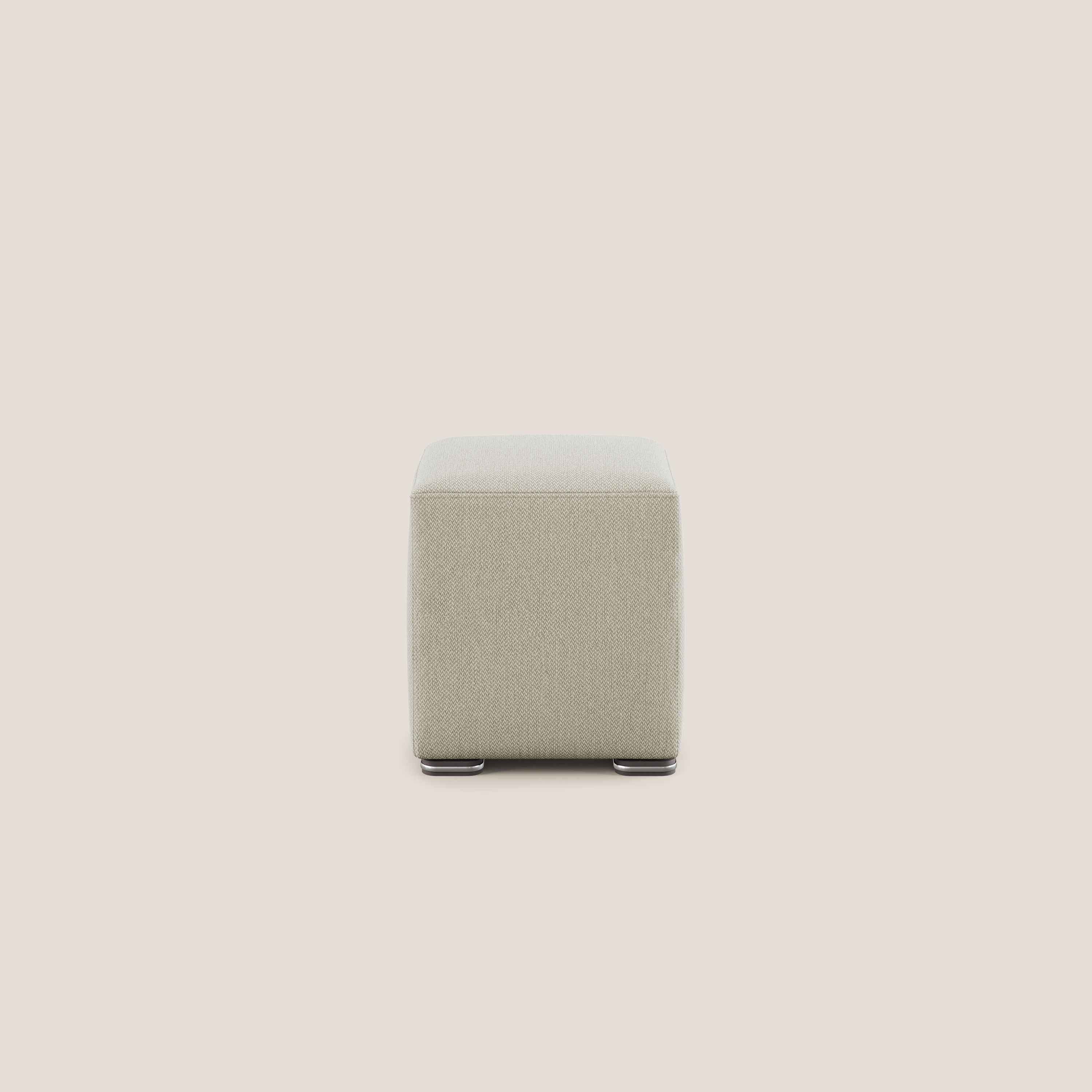 Cube pouf in tessuto morbido smacchiabile T05 panna - divani.store