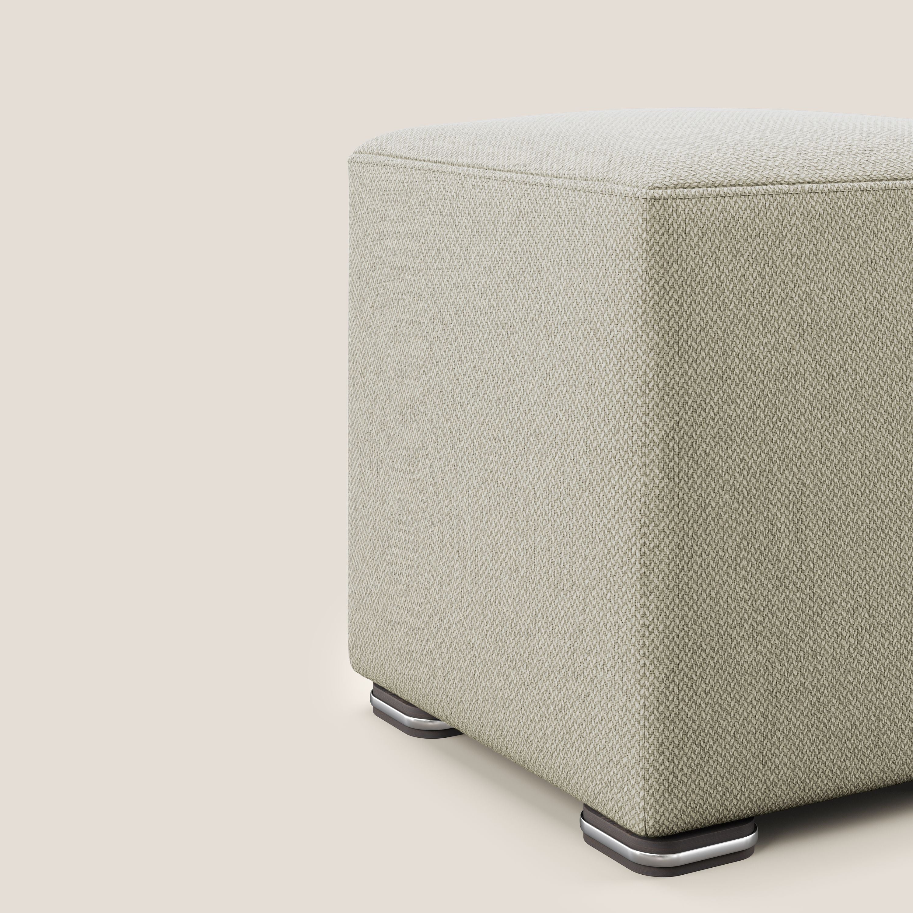 Cube pouf in tessuto morbido smacchiabile T05 panna - divani.store