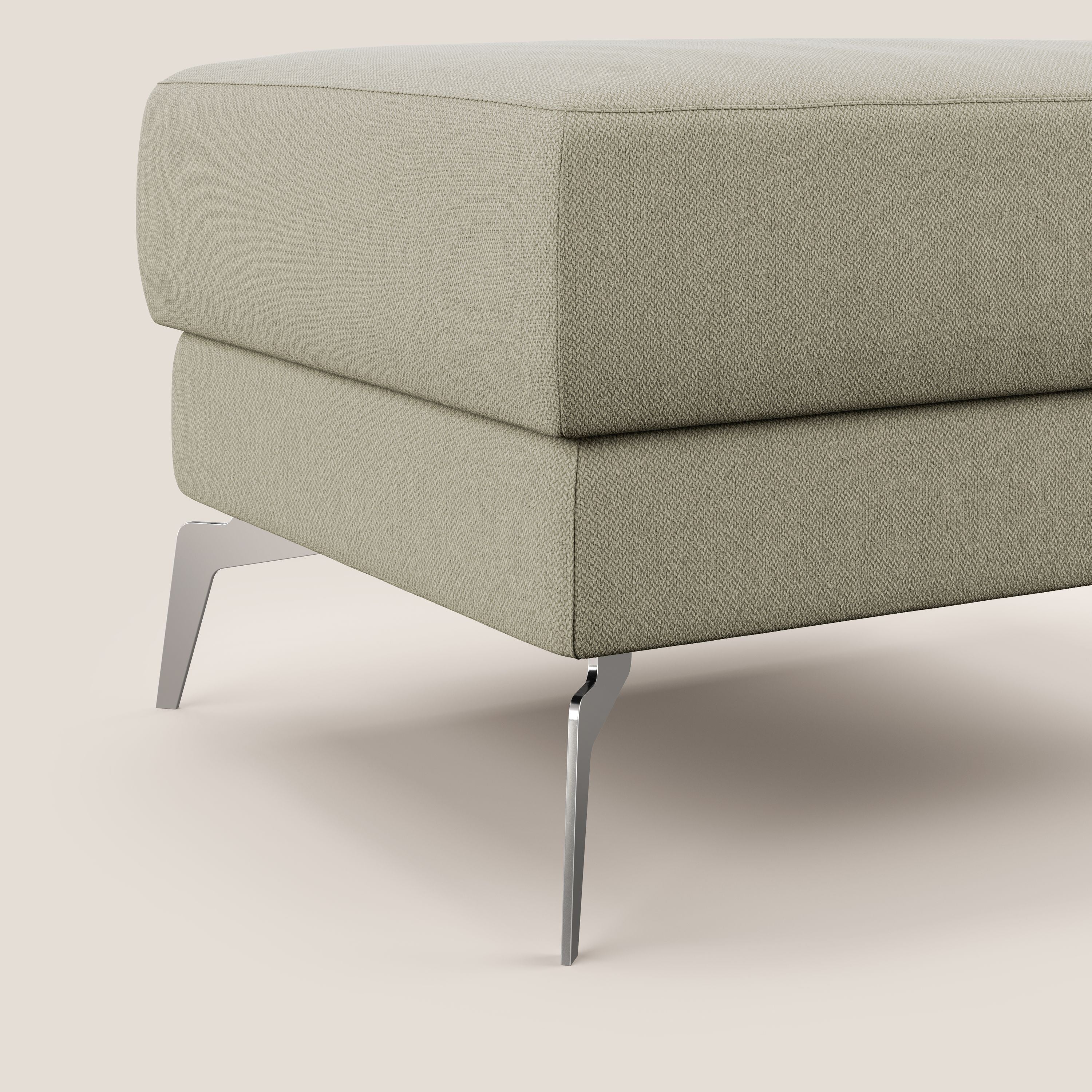 Star Pouf con piedini alti in tessuto smacchiabile T05 panna - divani.store