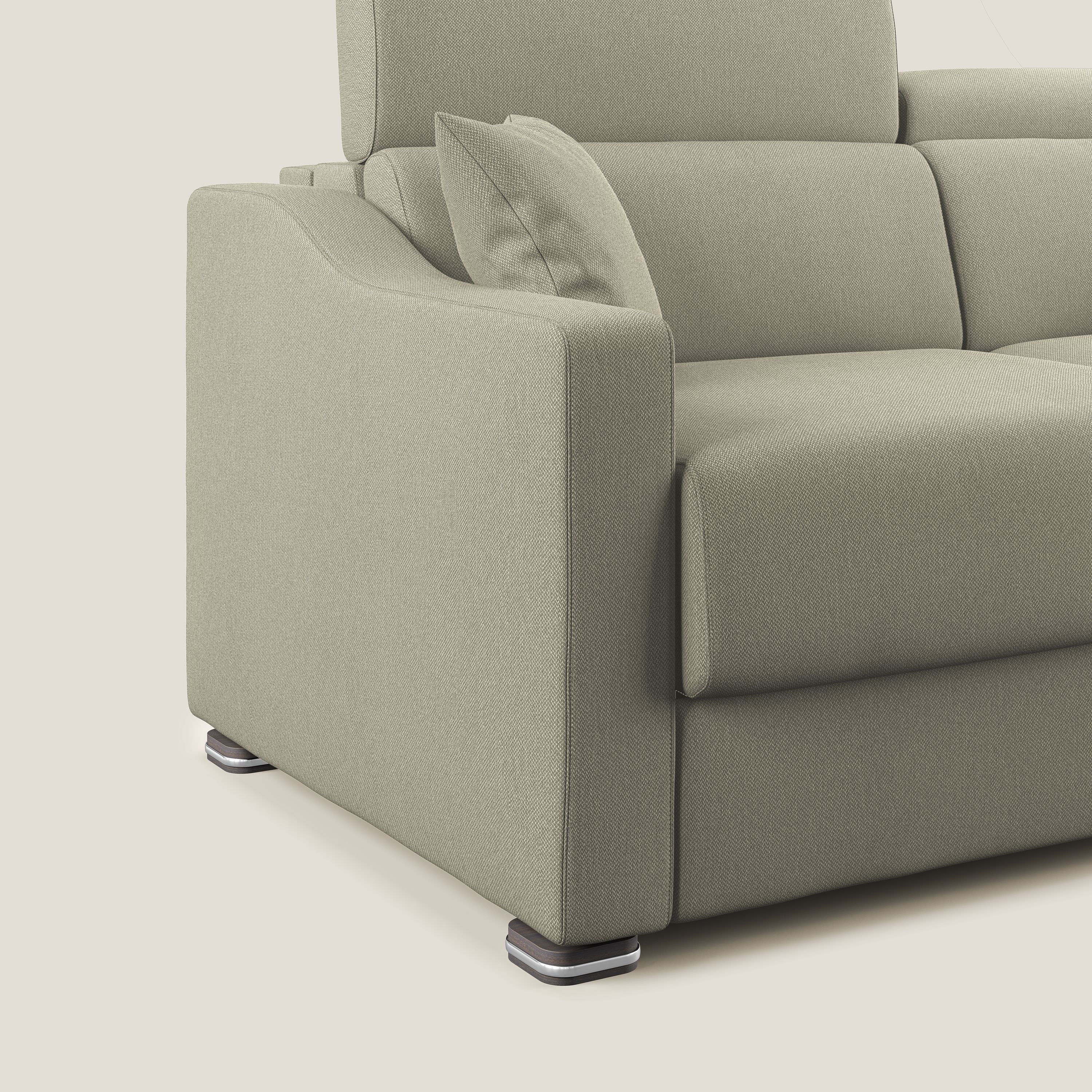 Amber divano letto angolare in tessuto smacchiabile T05 panna - divani.store