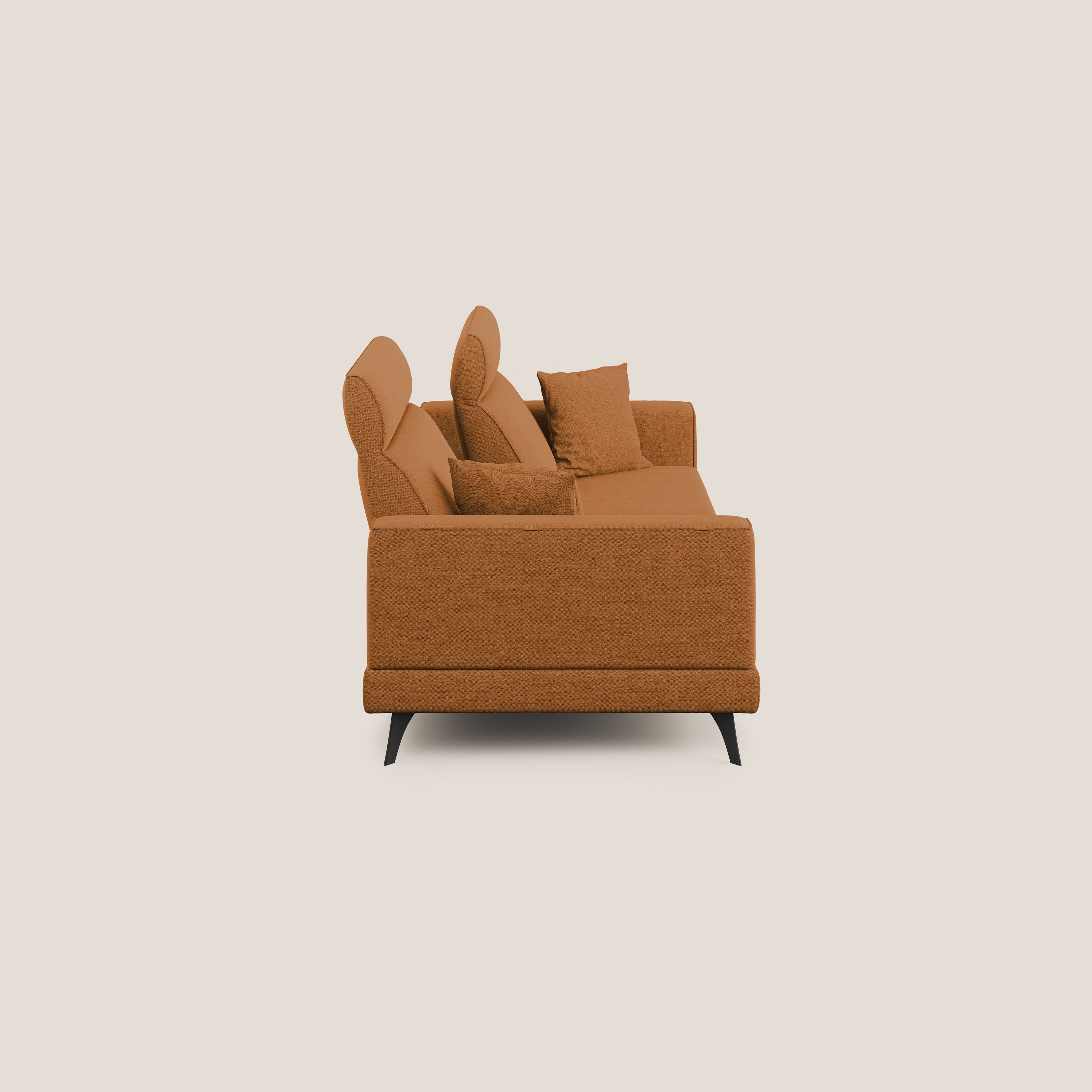 Slide Divano con schienali traslanti e poggiatesta in tessuto simil cotone impermeabile T19 arancio - divani.store