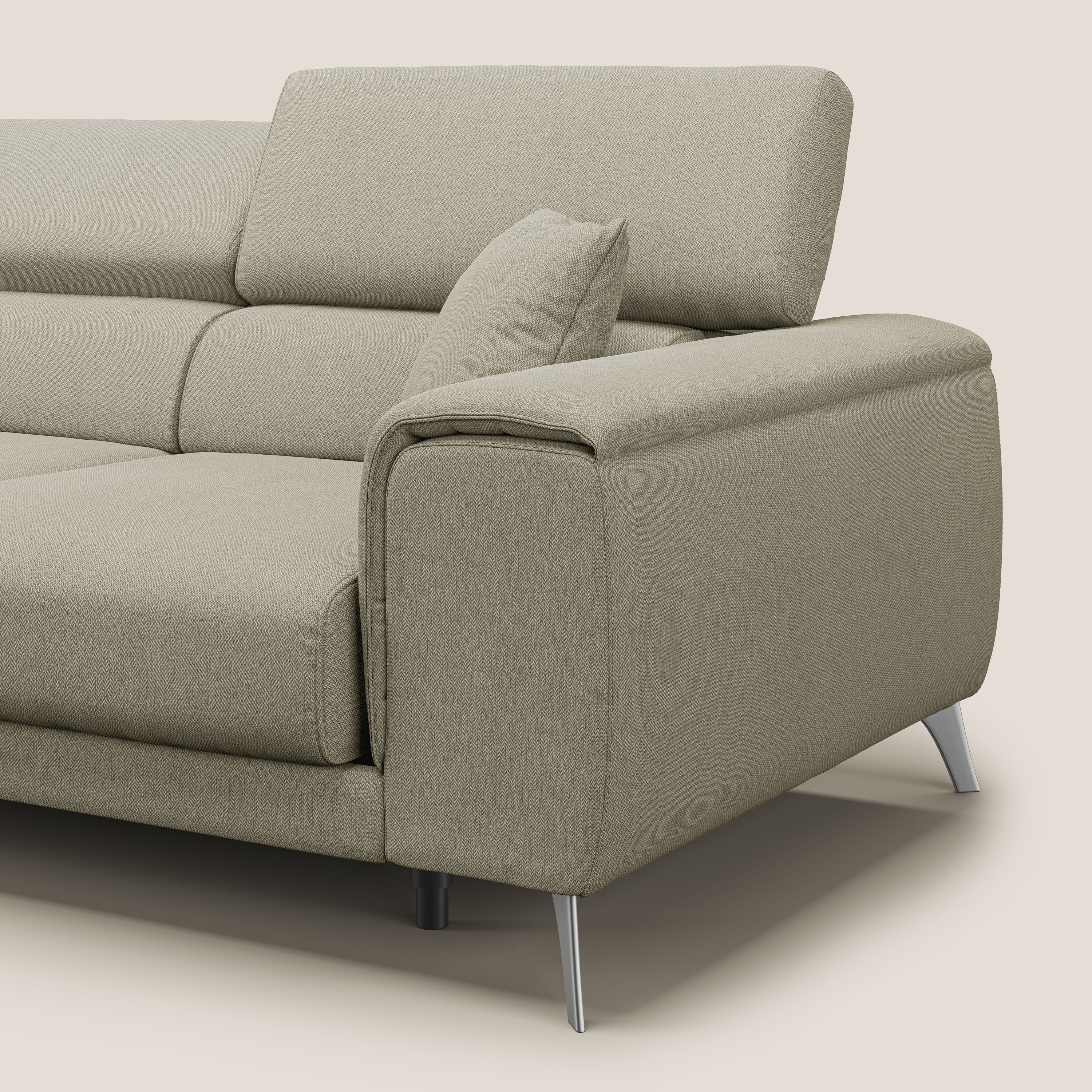 Fusion divano con 3 sedute allungabili in tessuto smacchiabile T05 panna - divani.store