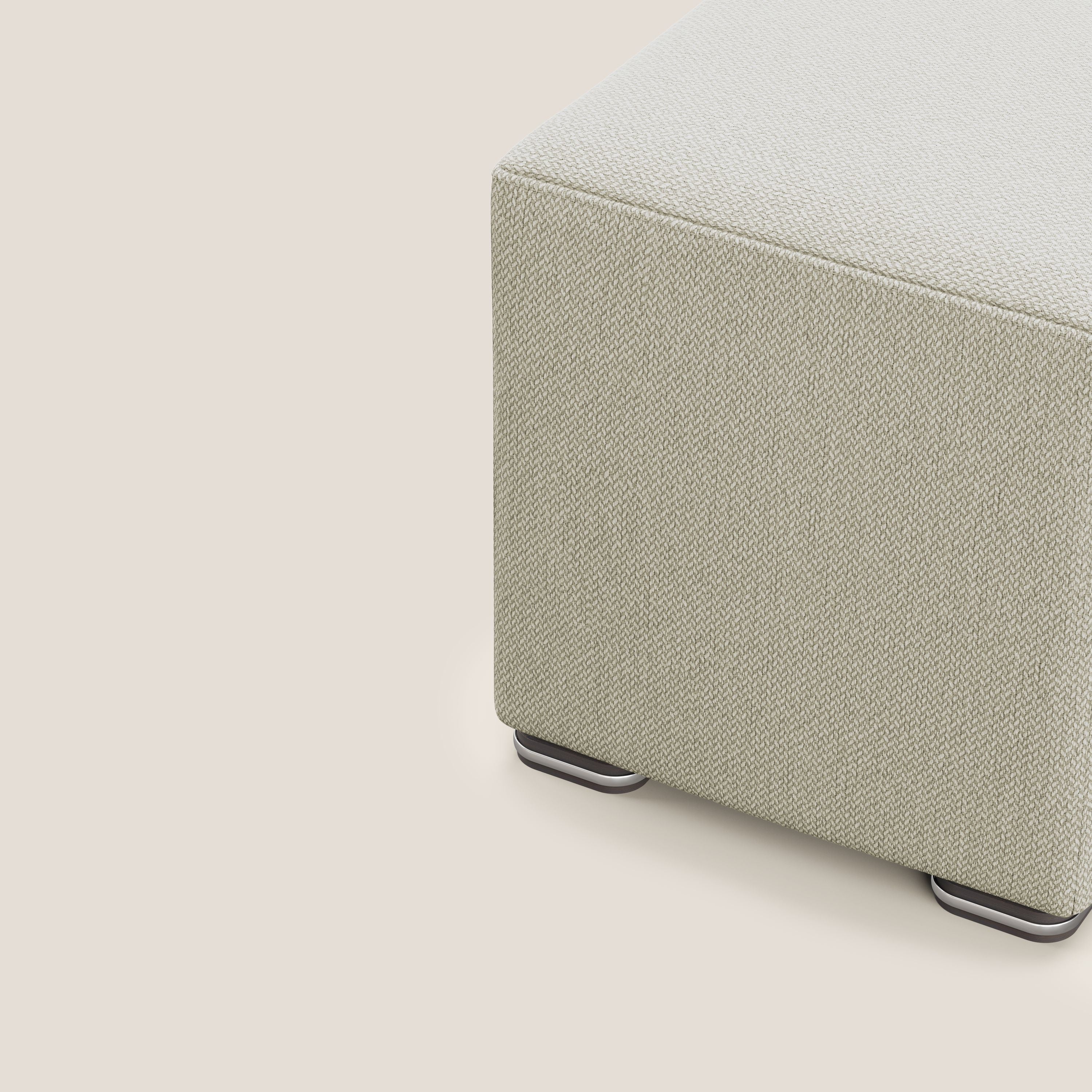 Cube pouf in tessuto morbido smacchiabile T05 beige - divani.store