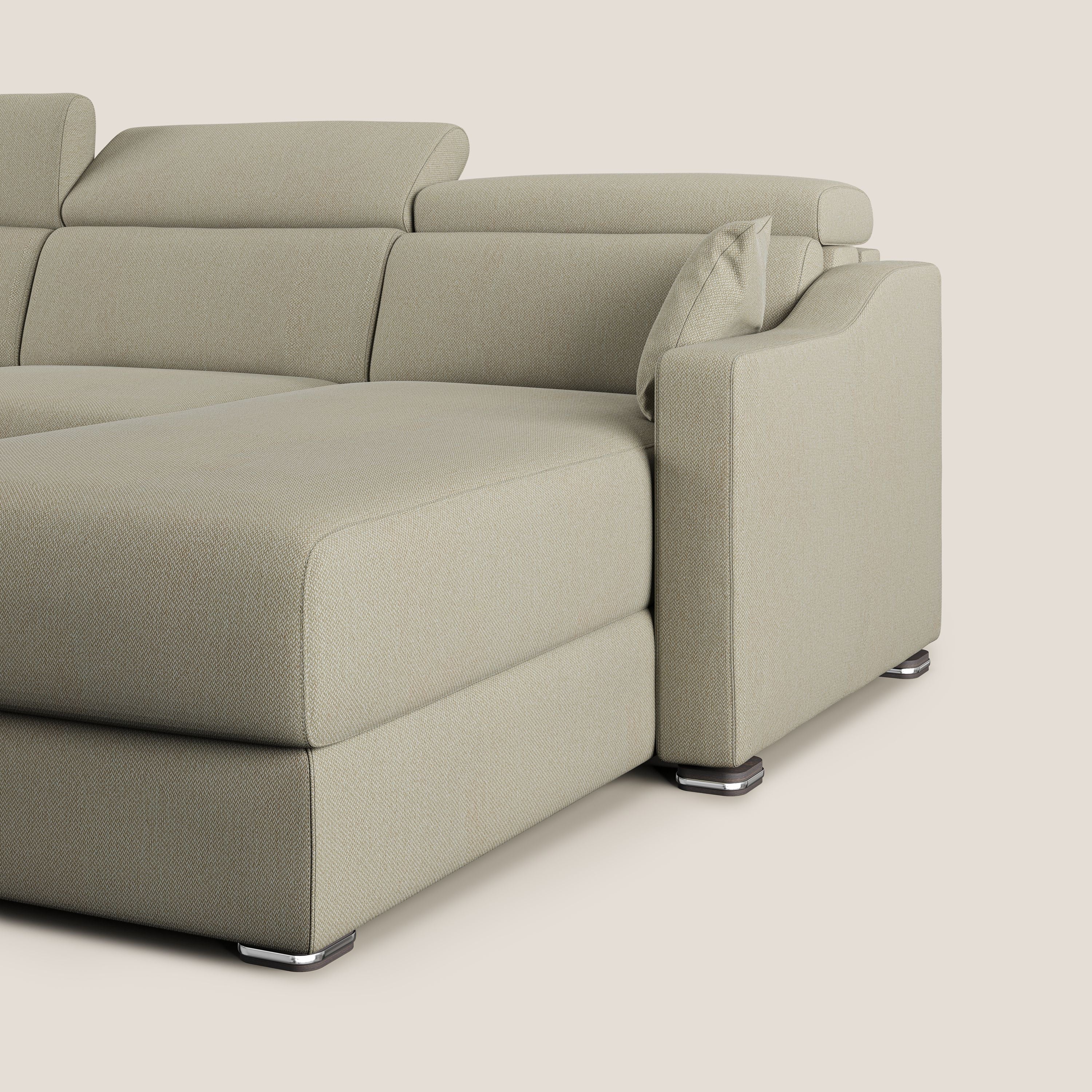 Amber divano letto angolare in tessuto smacchiabile T05 panna - divani.store