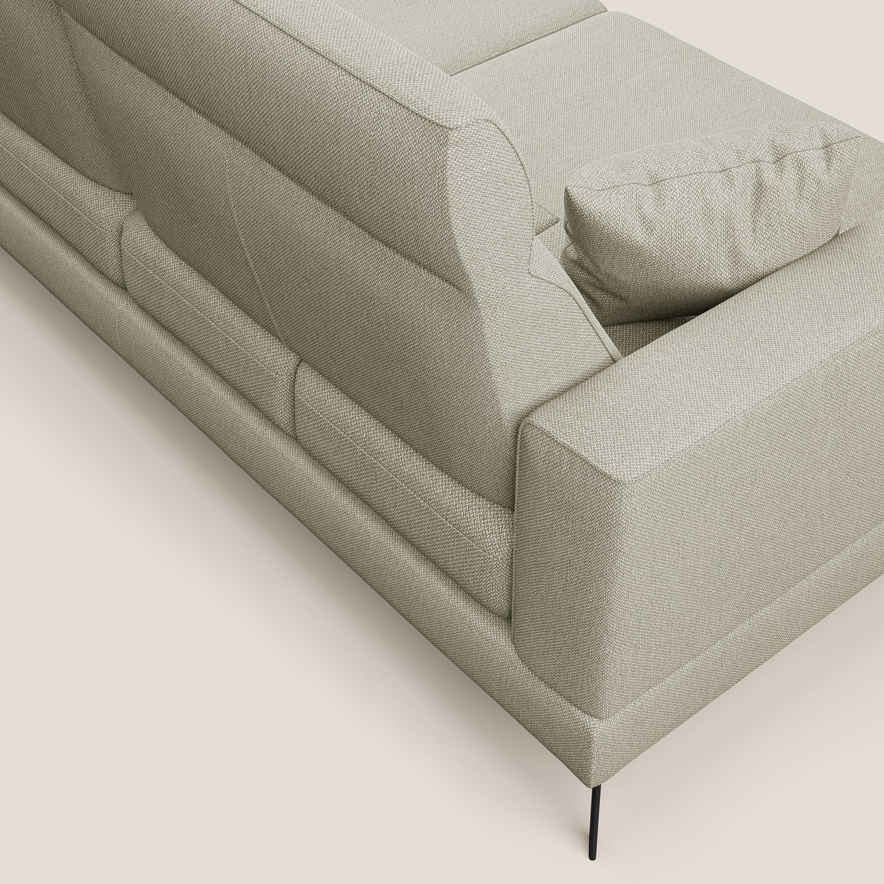 Slide Divano angolare con schienali traslanti e poggiatesta regolabili in tessuto smacchiabile T05 panna - divani.store