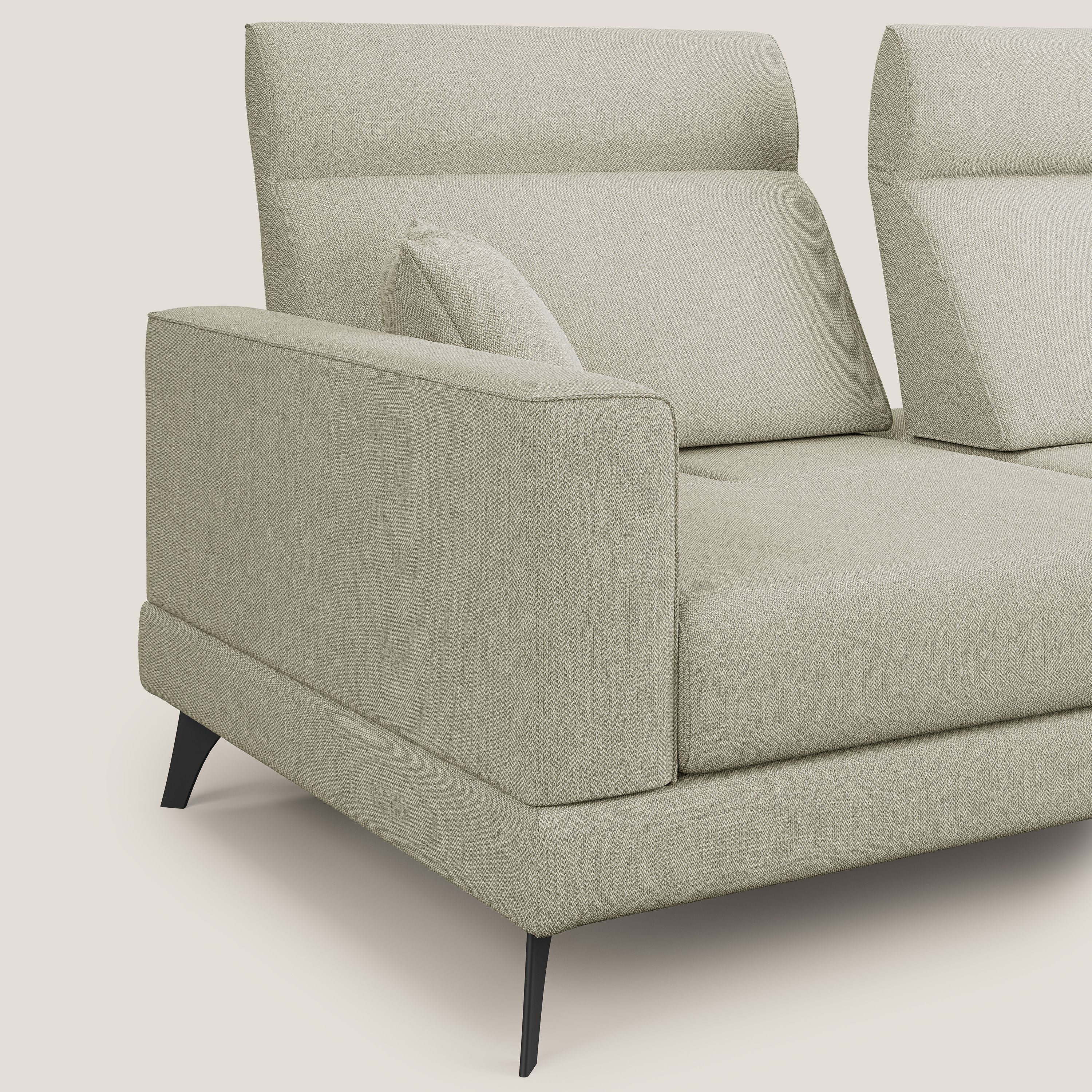 Slide Divano con schienali traslanti e poggiatesta in tessuto smacchiabile T05 panna - divani.store