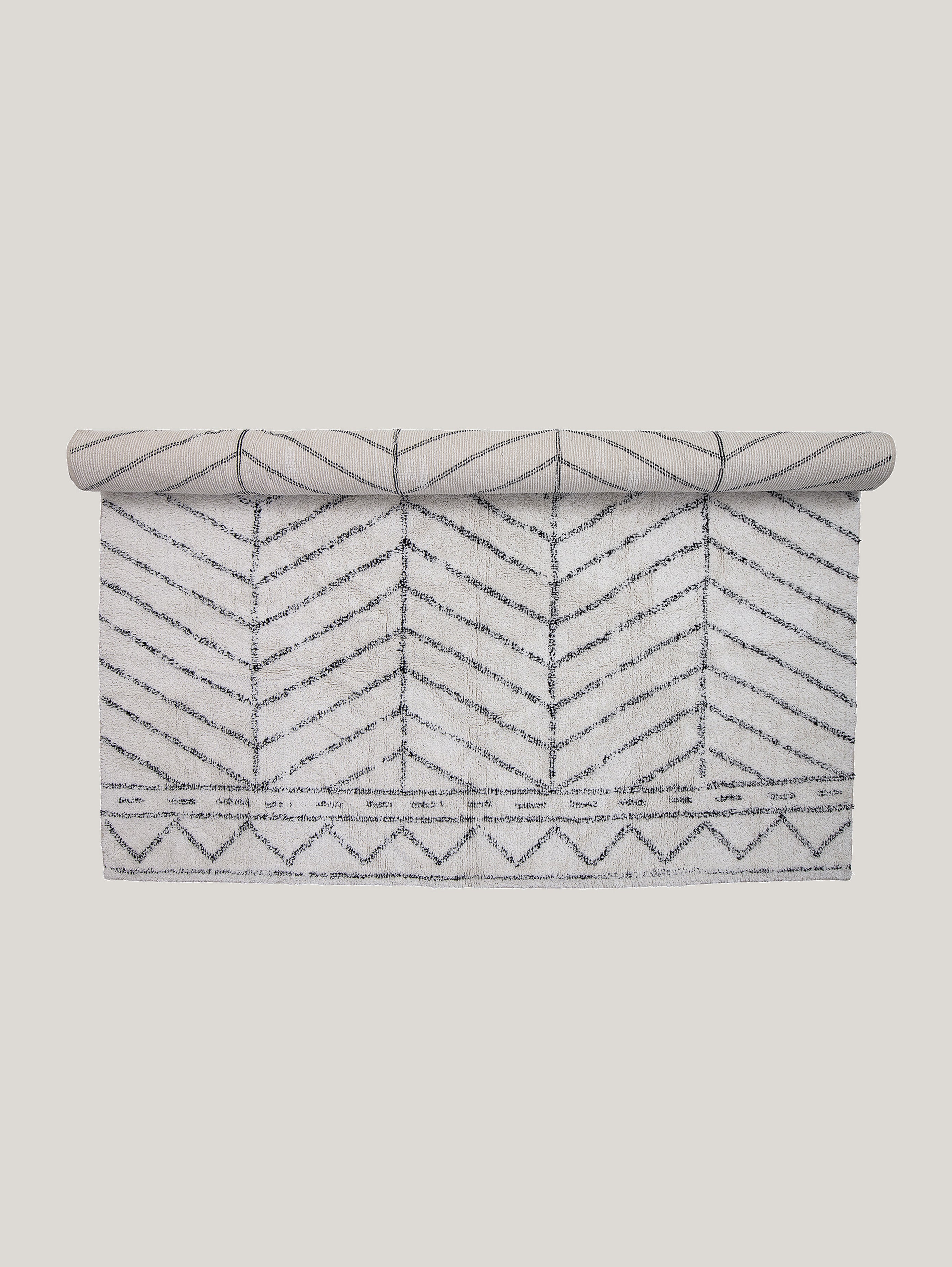 Oiva tappeto con motivo astratto in cotone naturale 300 x 200 cm - divani.store