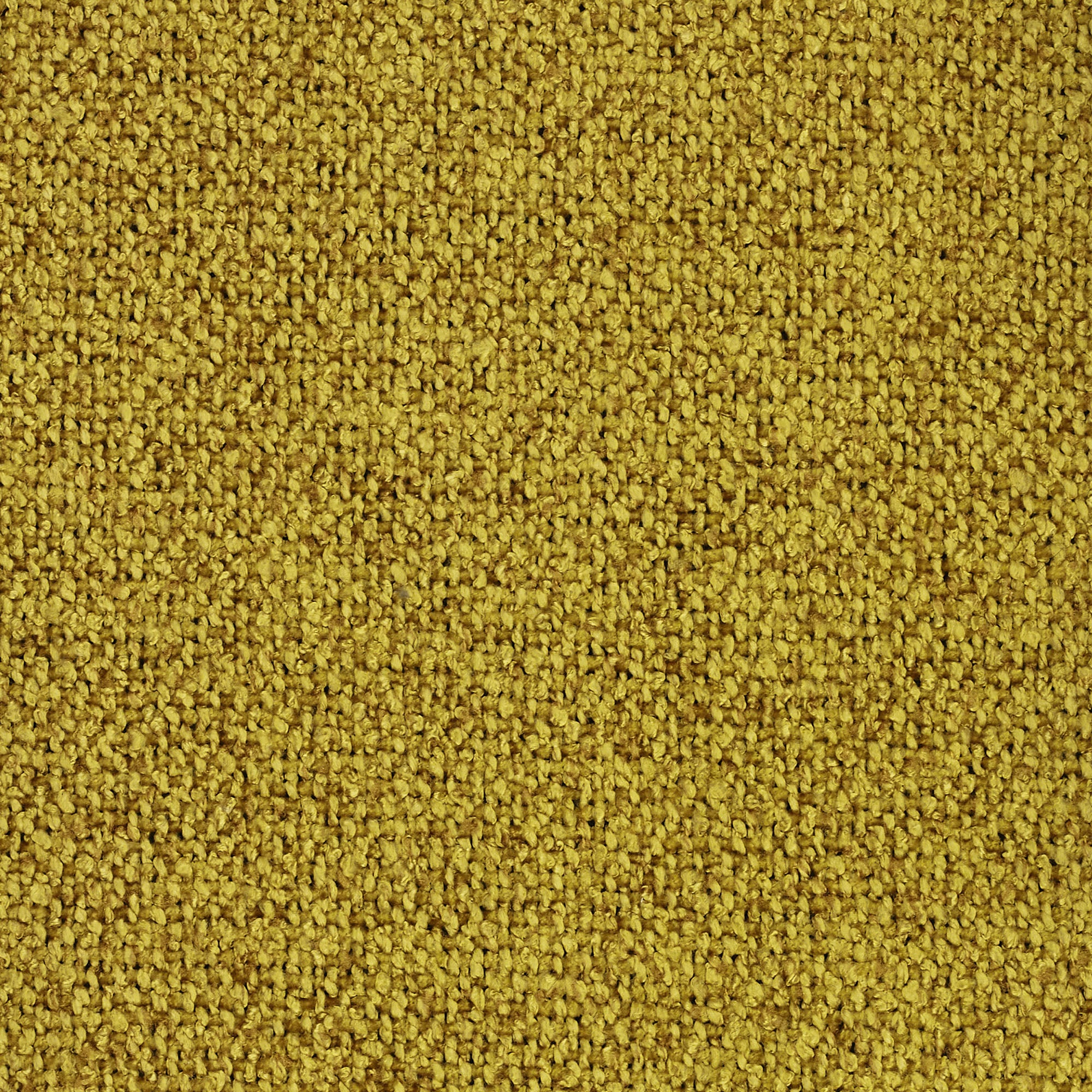 Primo piano del tappeto giallo Personalizzazione in T33 di Divani.Store, che mostra le sue fibre morbide e fitte e la sua texture uniforme e densa. Sono visibili solo il colore giallo vibrante e il disegno dettagliato del prodotto.