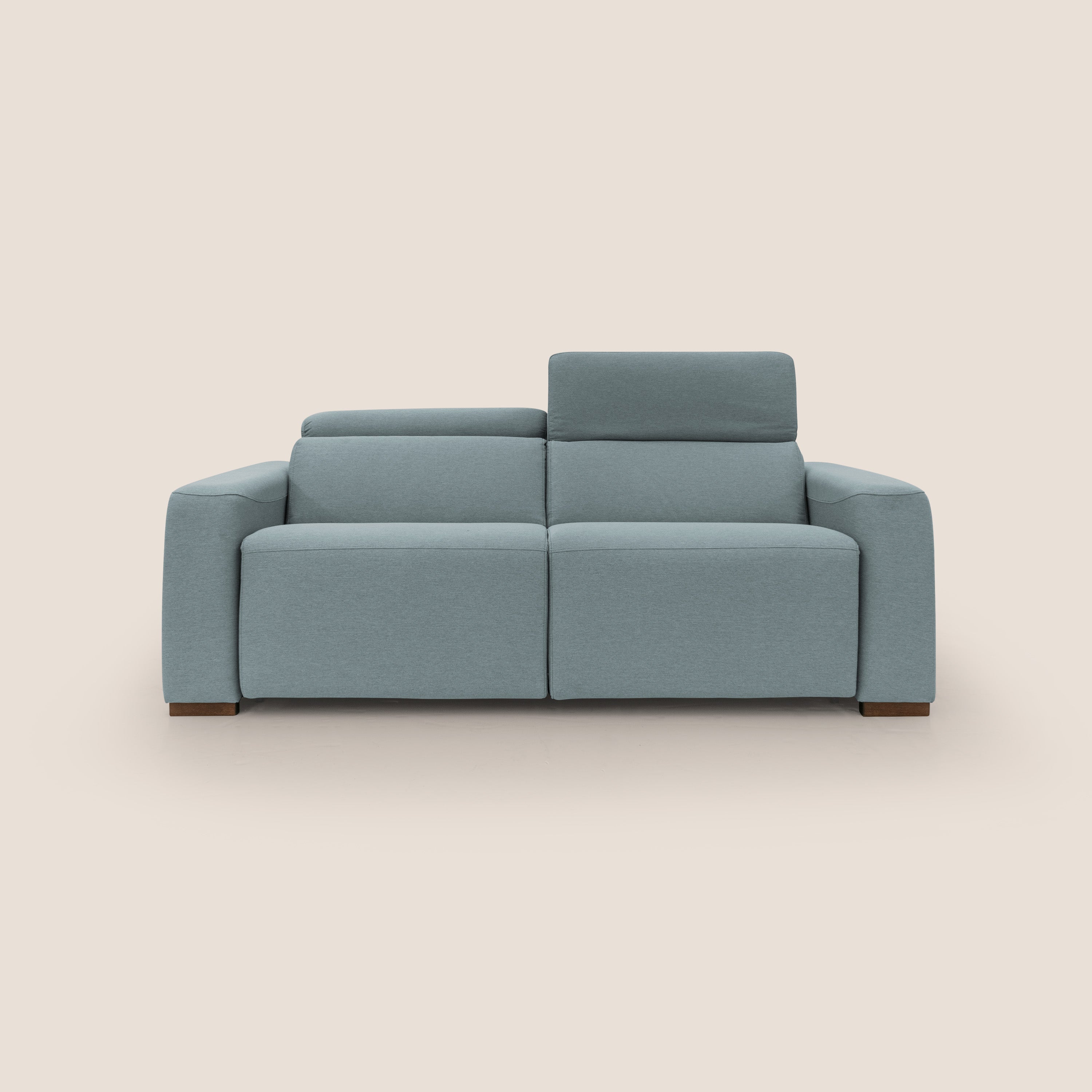 Poseidon divano letto + relax elettrico in tessuto smacchiabile impermeabile T05 carta da zucchero - divani.store
