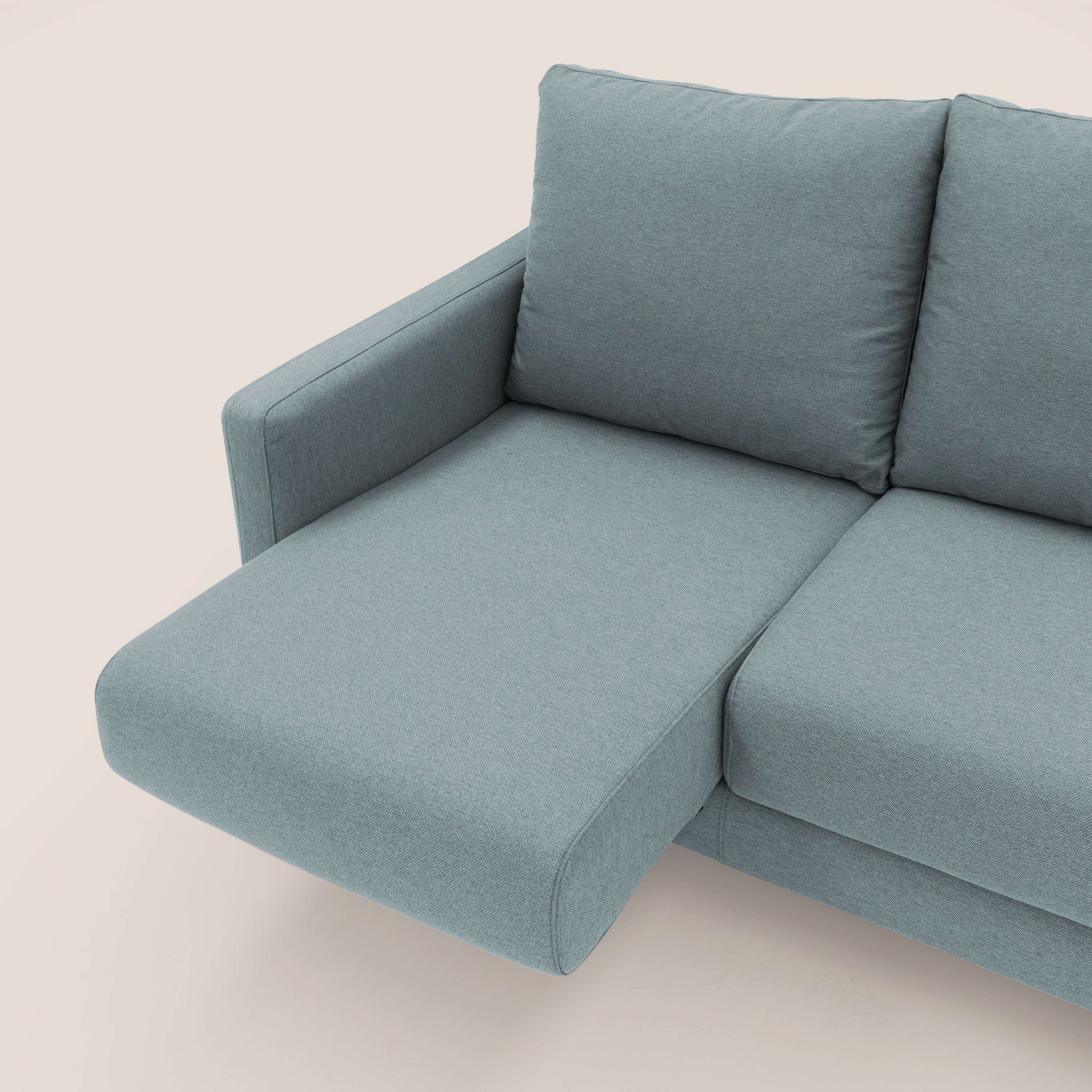 Klimt Divano angolare con sedute scorrevoli in tessuto morbido smacchiabile T05 carta da zucchero - divani.store