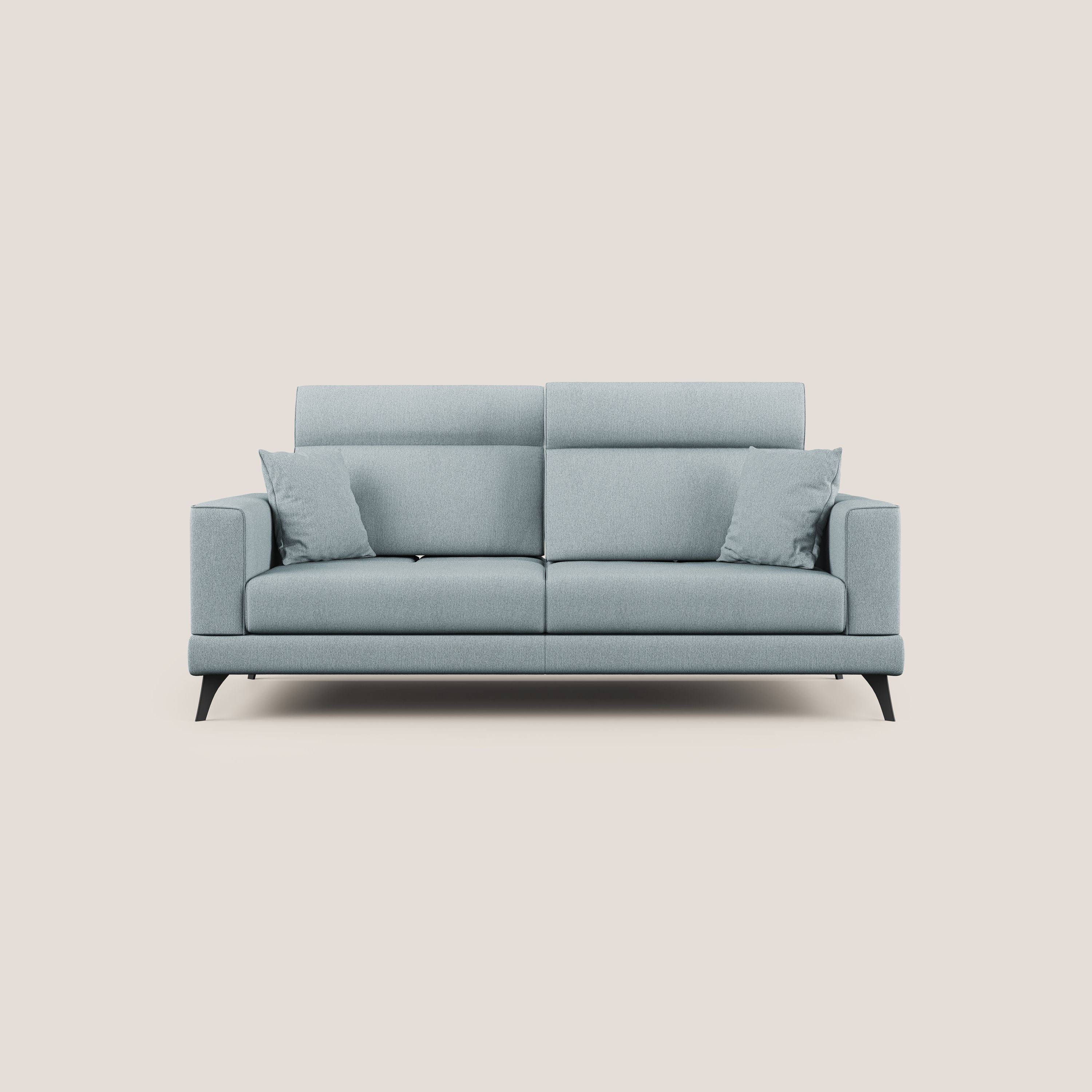 Slide Divano con schienali traslanti e poggiatesta in tessuto smacchiabile T05 carta da zucchero - divani.store