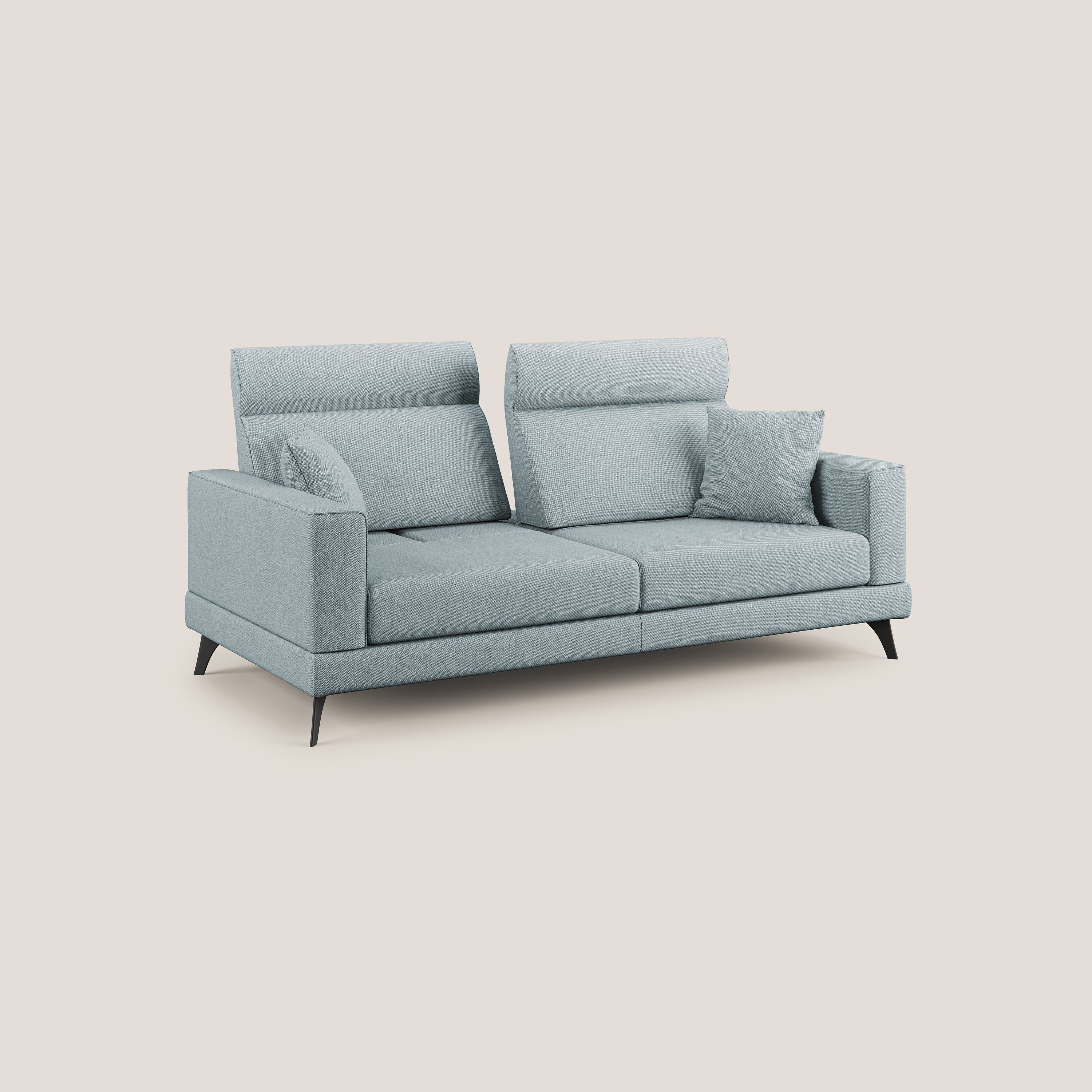 Slide Divano con schienali traslanti e poggiatesta in tessuto smacchiabile T05 carta da zucchero - divani.store