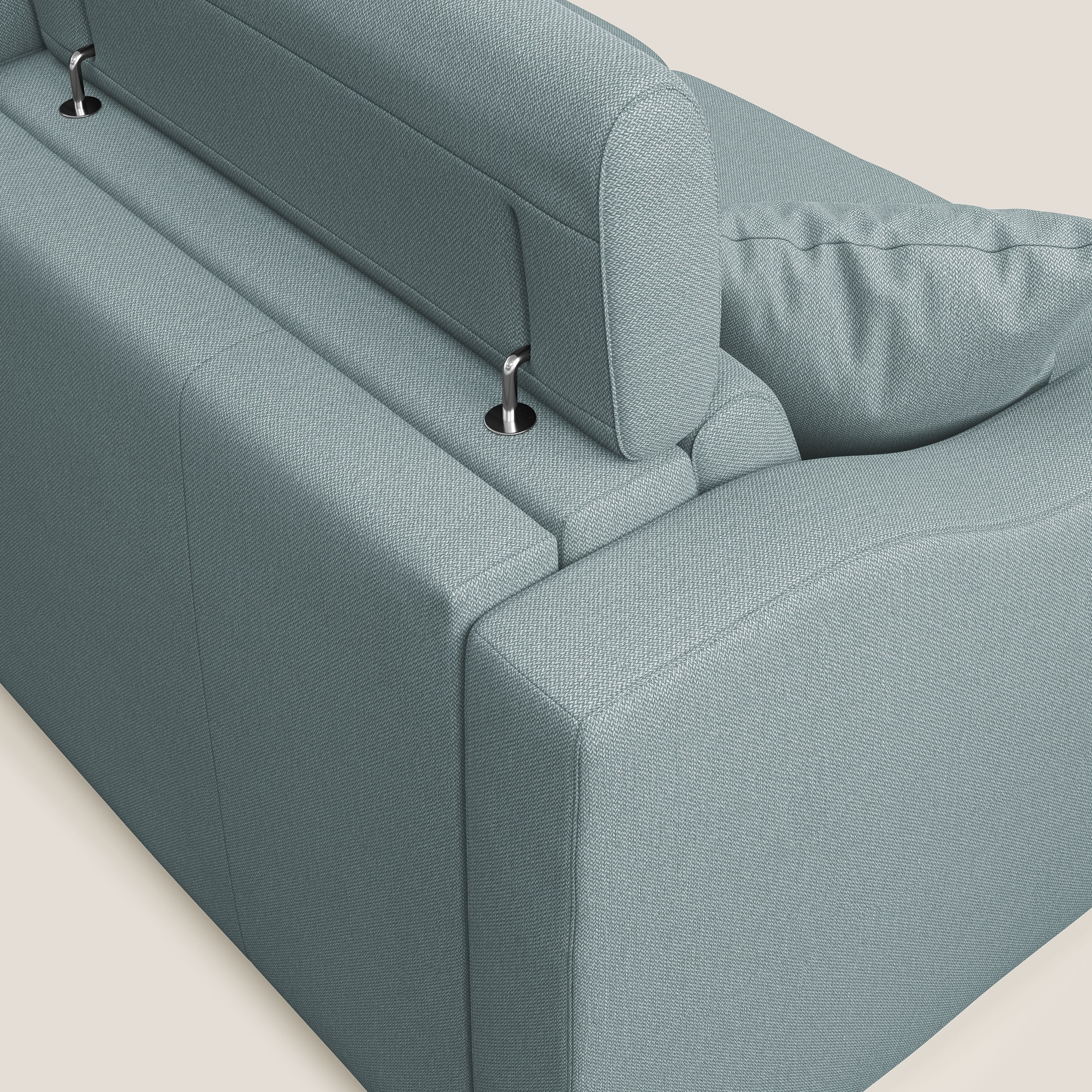 Amber divano letto angolare in tessuto smacchiabile T05 carta da zucchero - divani.store