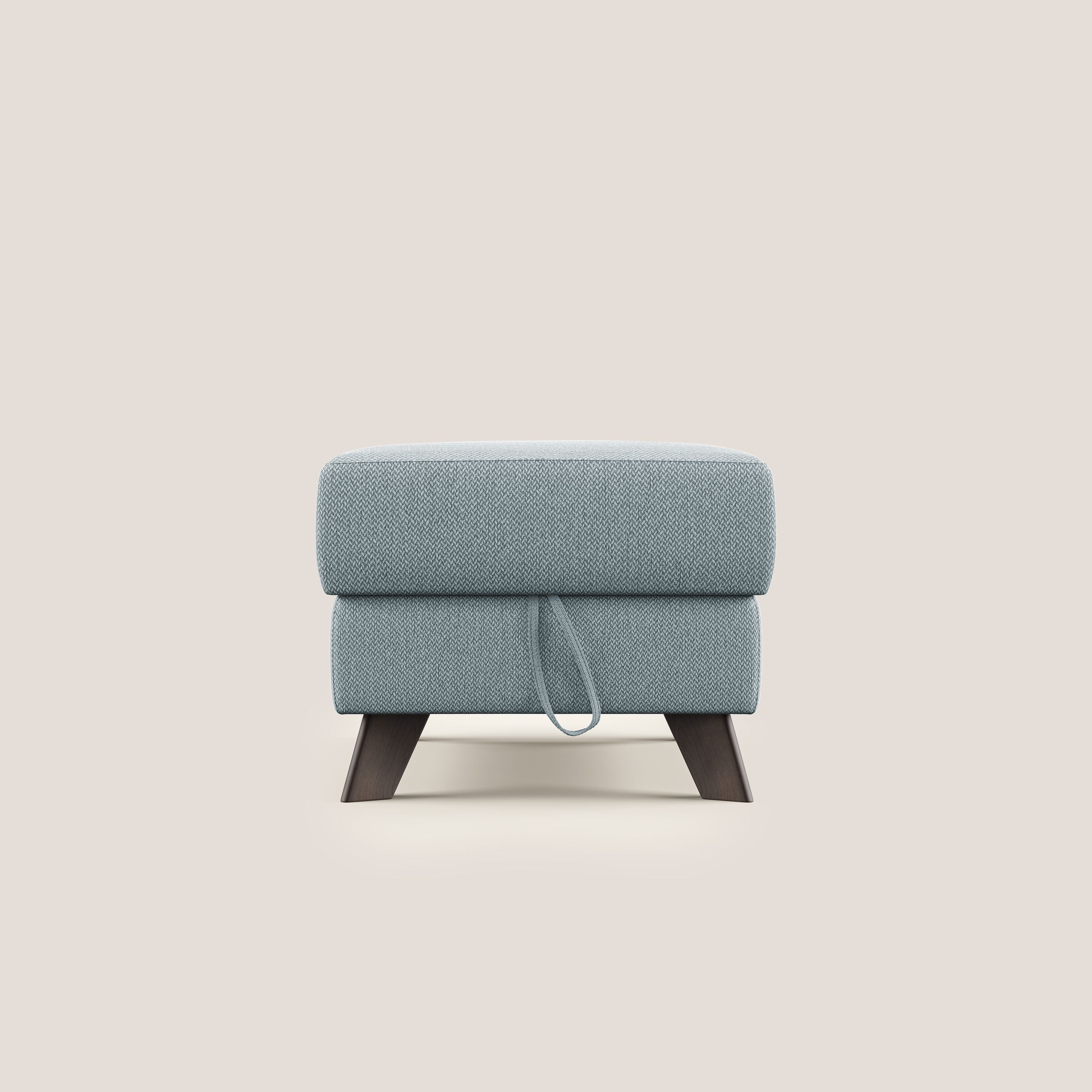 Moon Pouf contenitore e piedini alti in tessuto smacchiabile con acqua T05 carta da zucchero - divani.store