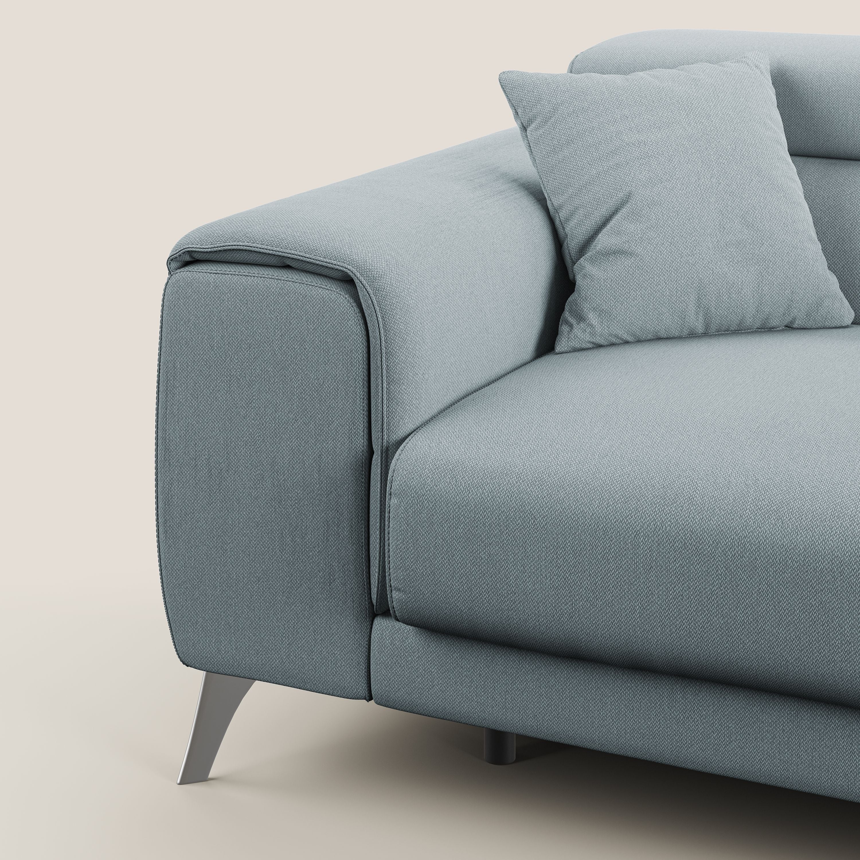 Fusion divano con sedute allungabili in tessuto smacchiabile T05 carta da zucchero - divani.store