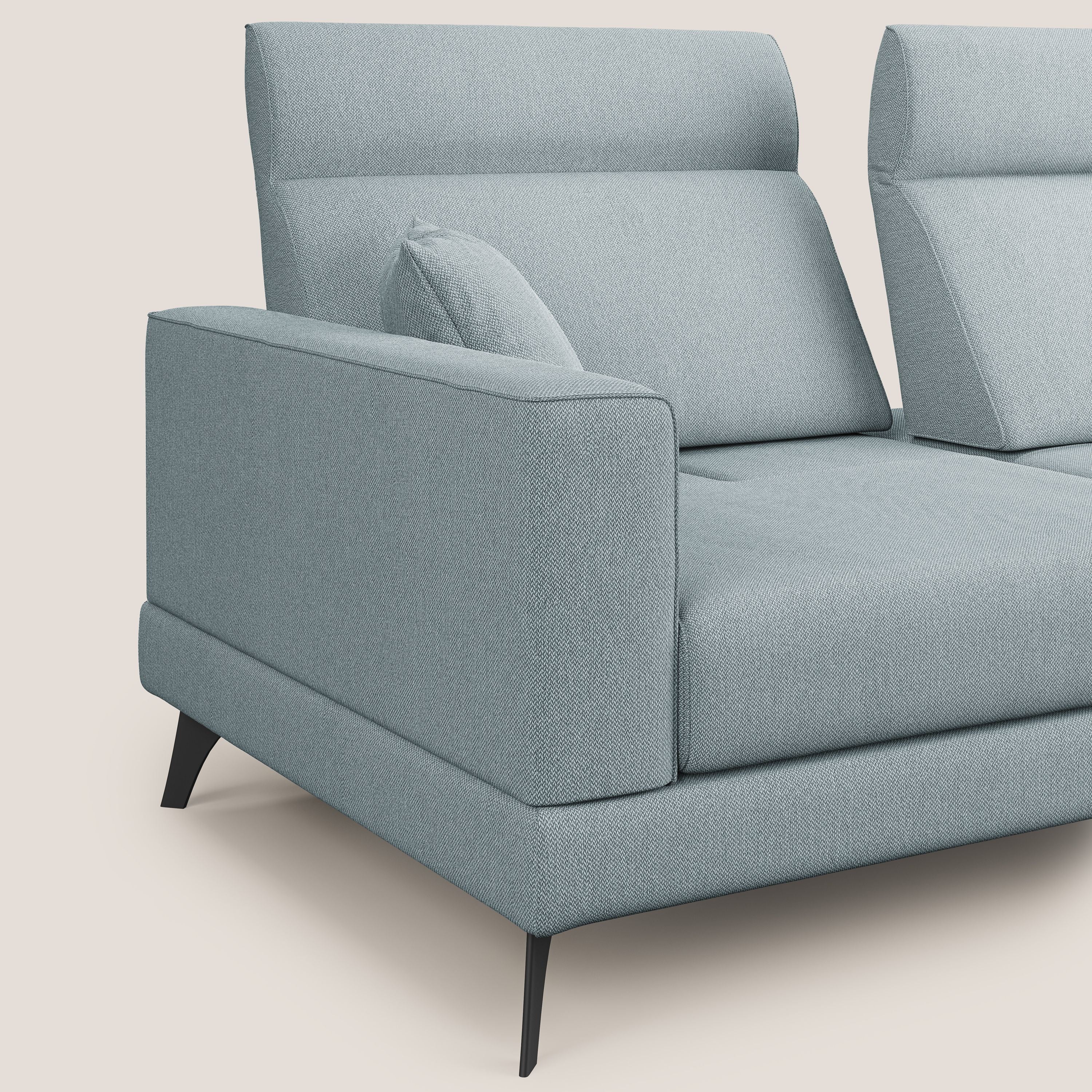 Slide Divano con schienali traslanti e poggiatesta in tessuto smacchiabile T05 carta da zucchero - divani.store