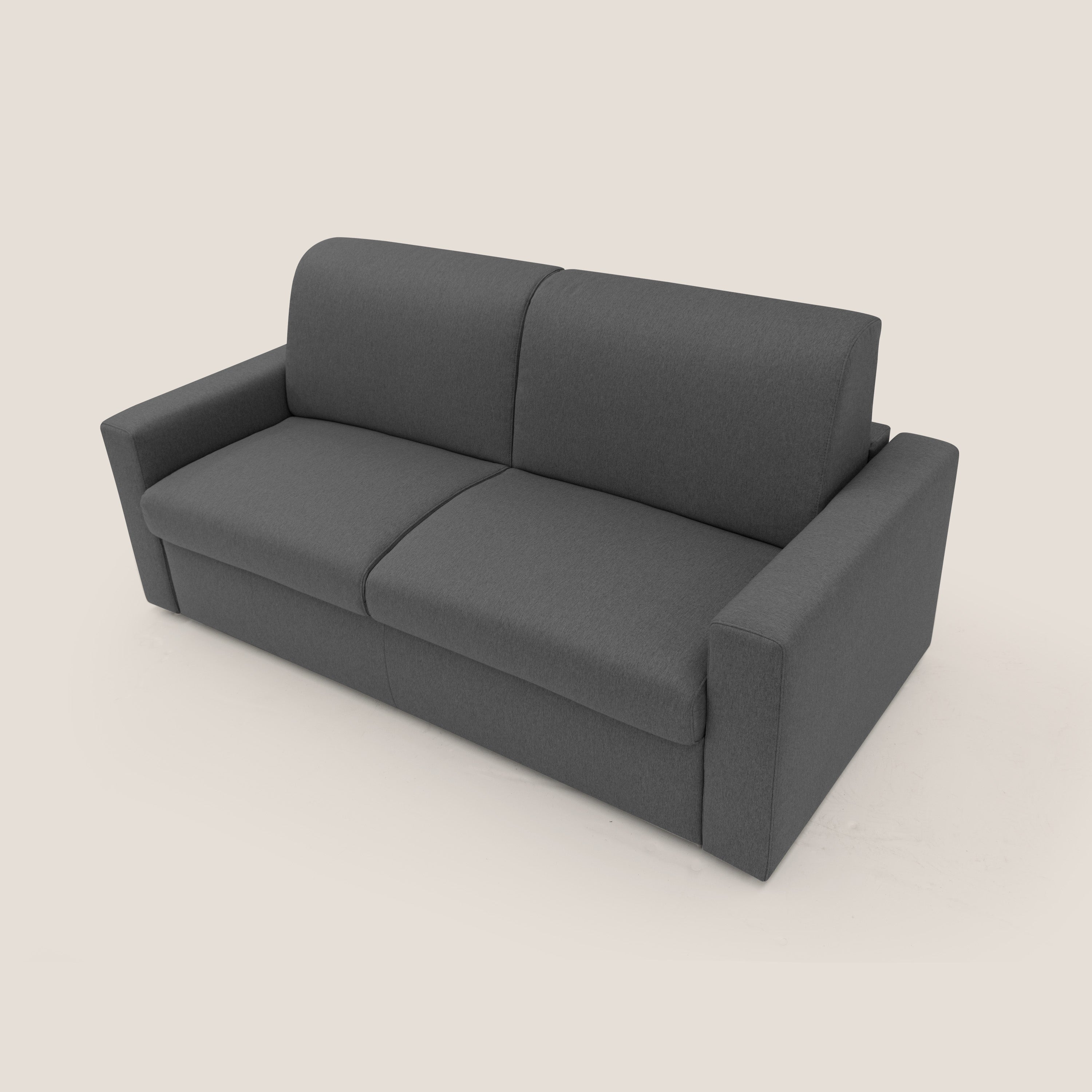 Kansas Divano letto matrimoniale alto 20 cm in tessuto impermeabile misto cotone T13 antracite - divani.store