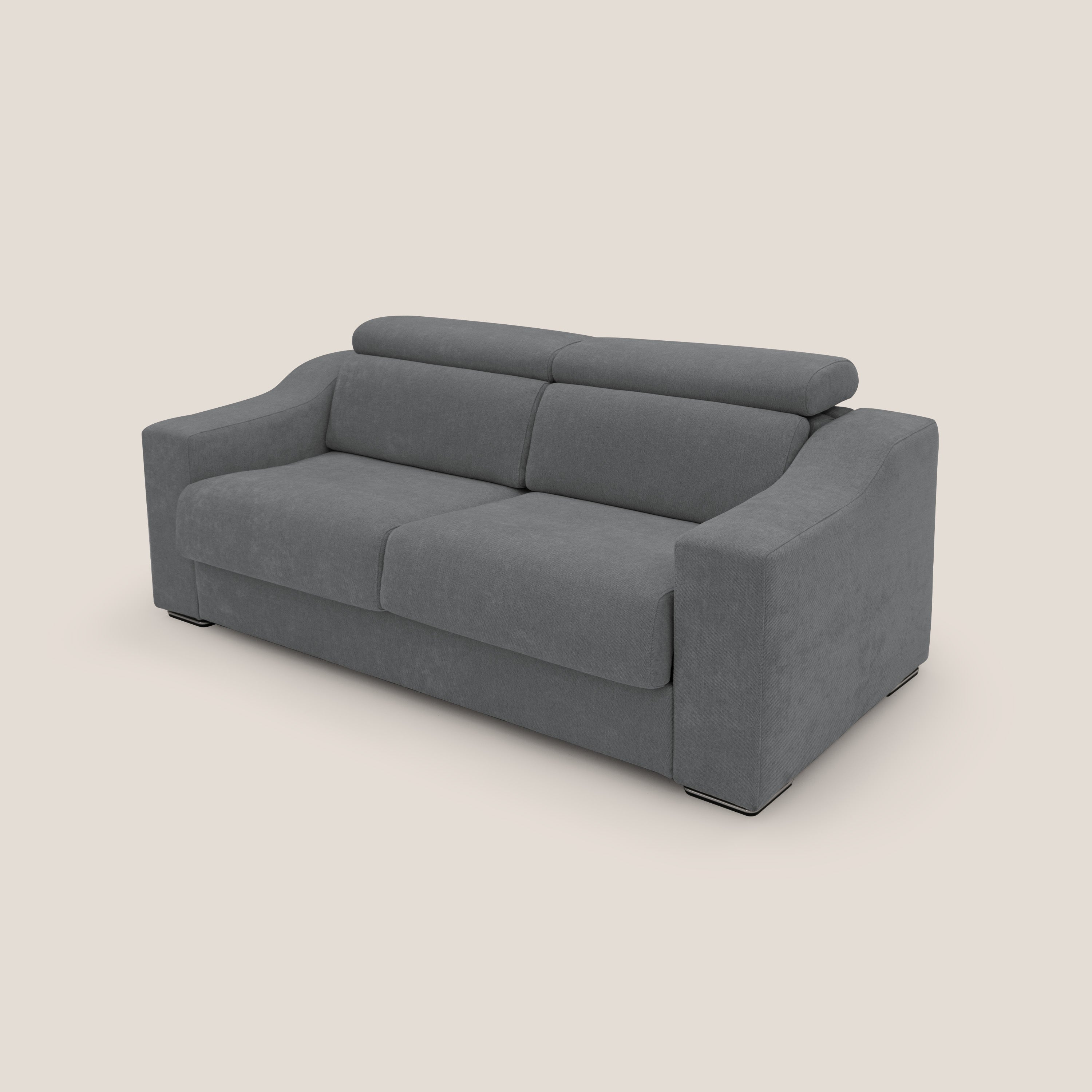 Bomber divano letto matrimoniale con poggiatesta in tessuto impermeabile T14 - divani.store