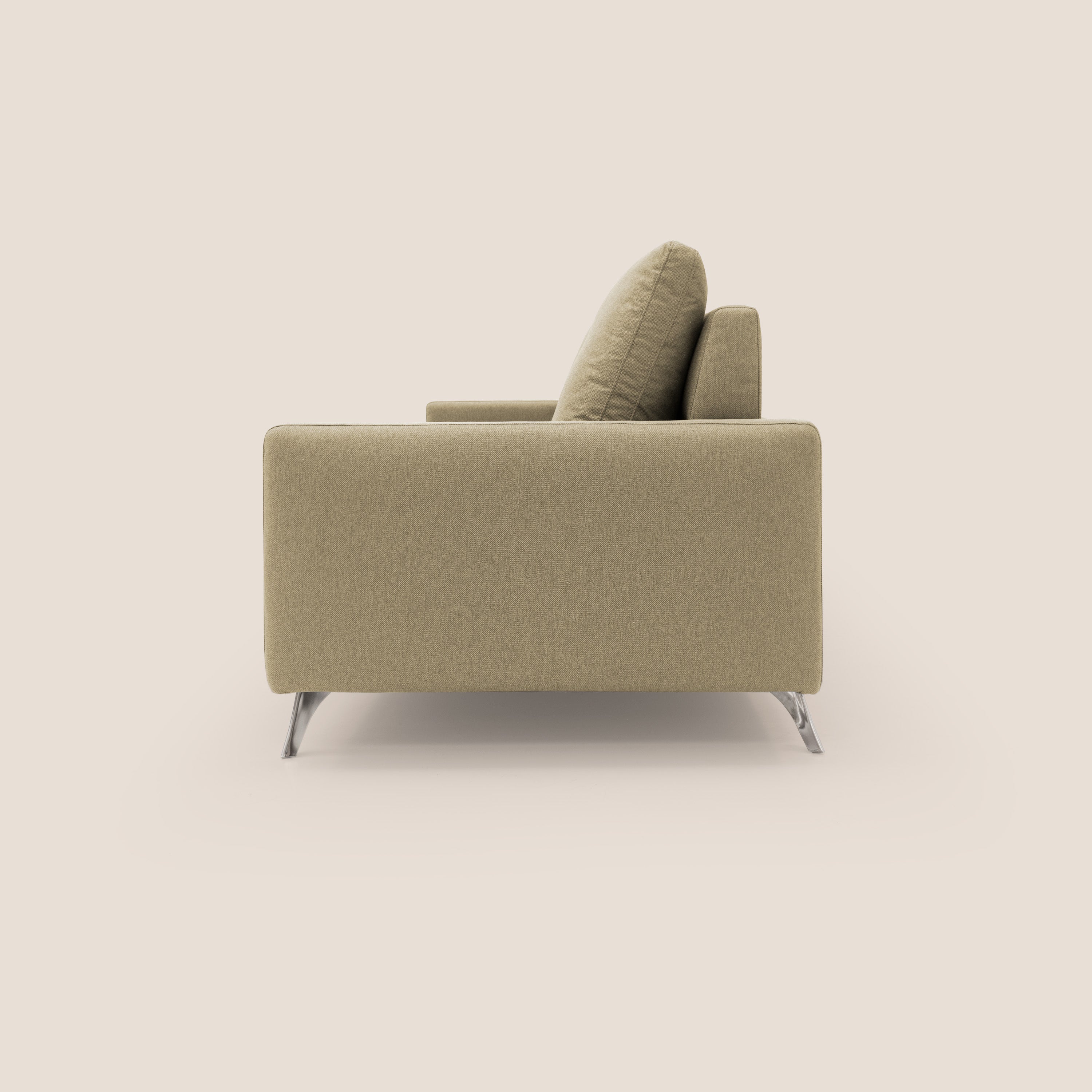 Klimt divano con 3 sedute allungabili e schienali in piuma d'oca in tessuto smacchiabile T05 cammello - divani.store