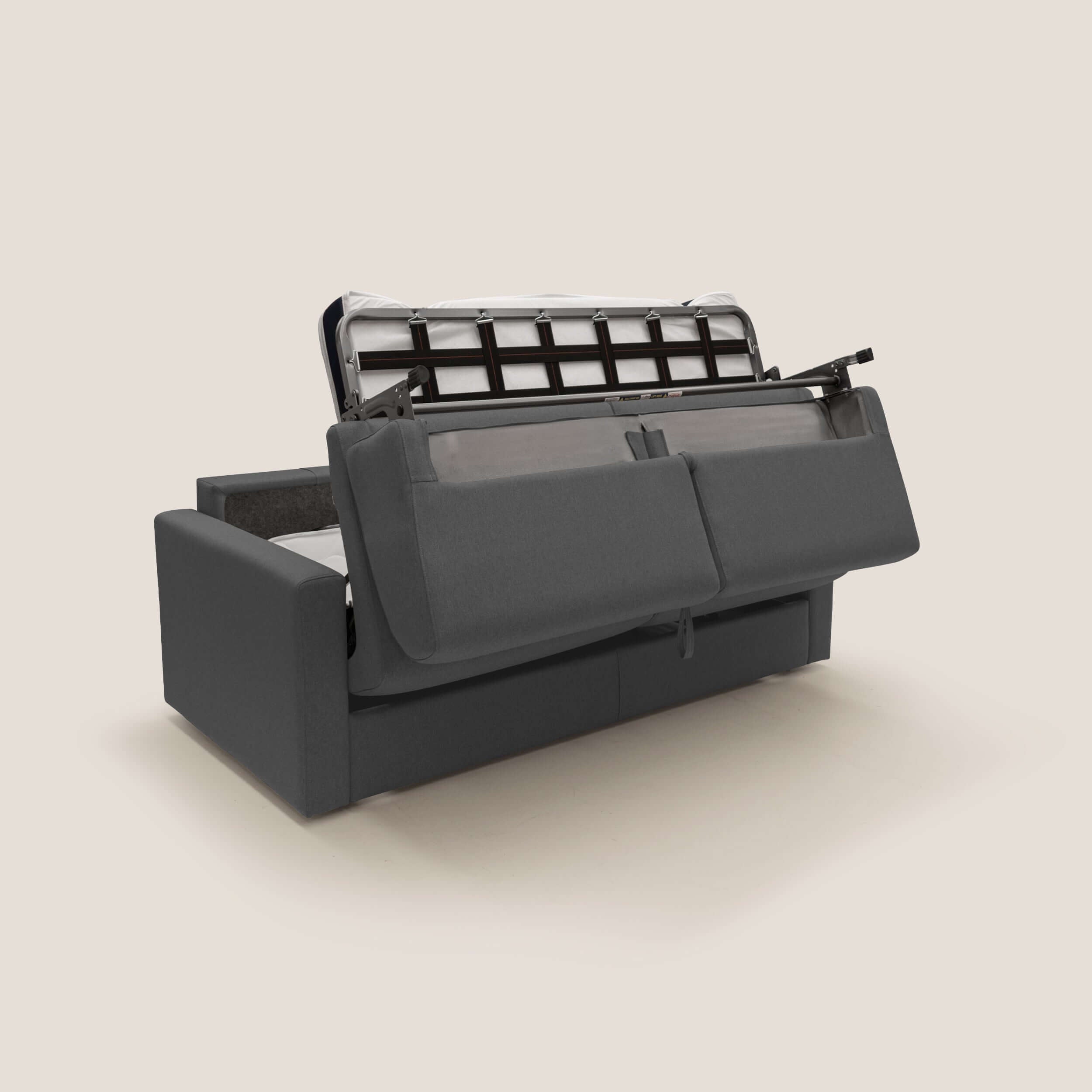 Chris Divano letto matrimoniale in tessuto impermeabile T13 antracite - divani.store