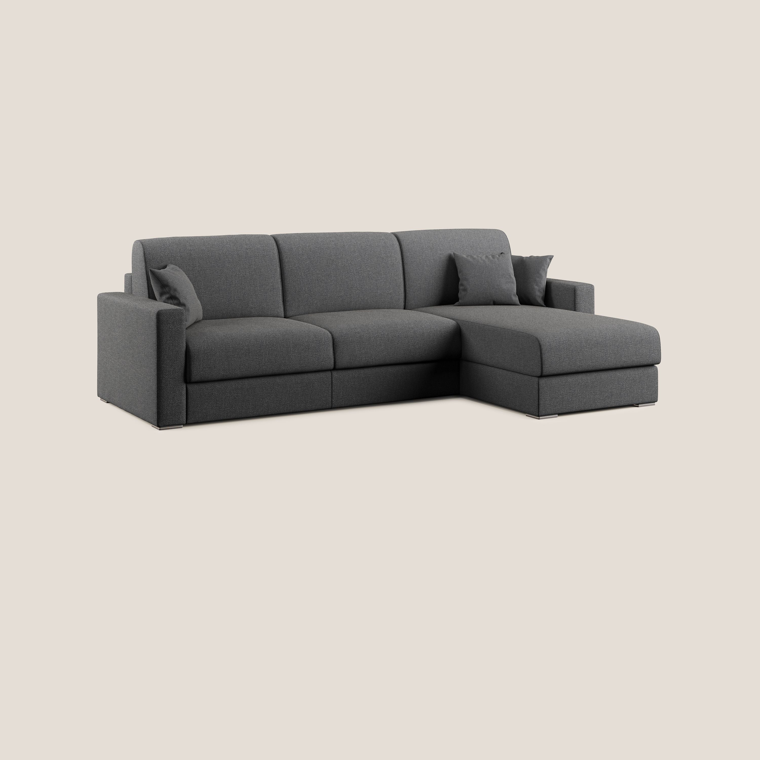 Best Divano letto angolare con penisola in tessuto smacchiabile QuickClean T08 antracite - divani.store