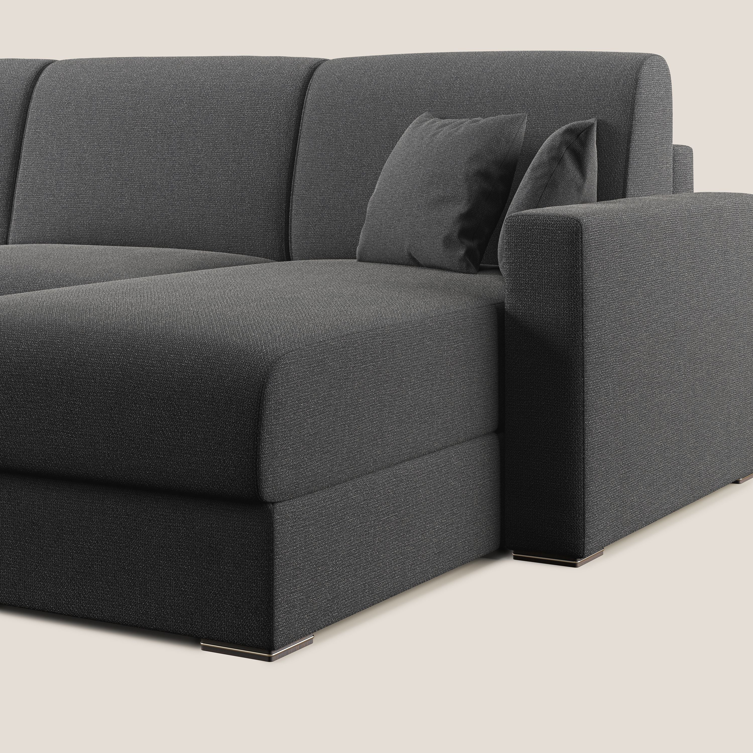 Best Divano letto angolare con penisola in tessuto smacchiabile QuickClean T08 antracite - divani.store