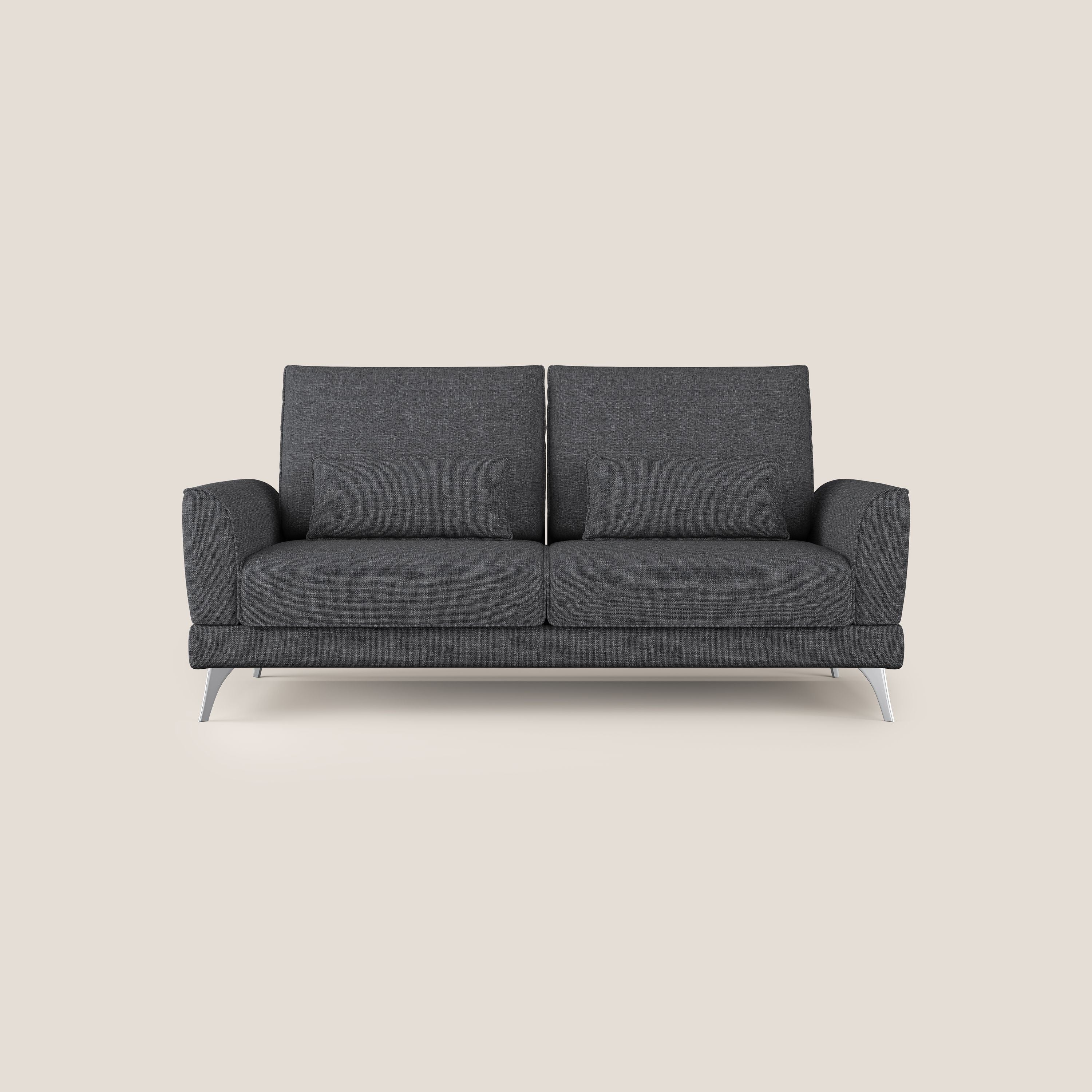 Tommy Divano relax con schienali traslanti in morbido tessuto fiammato T06 antracite - divani.store