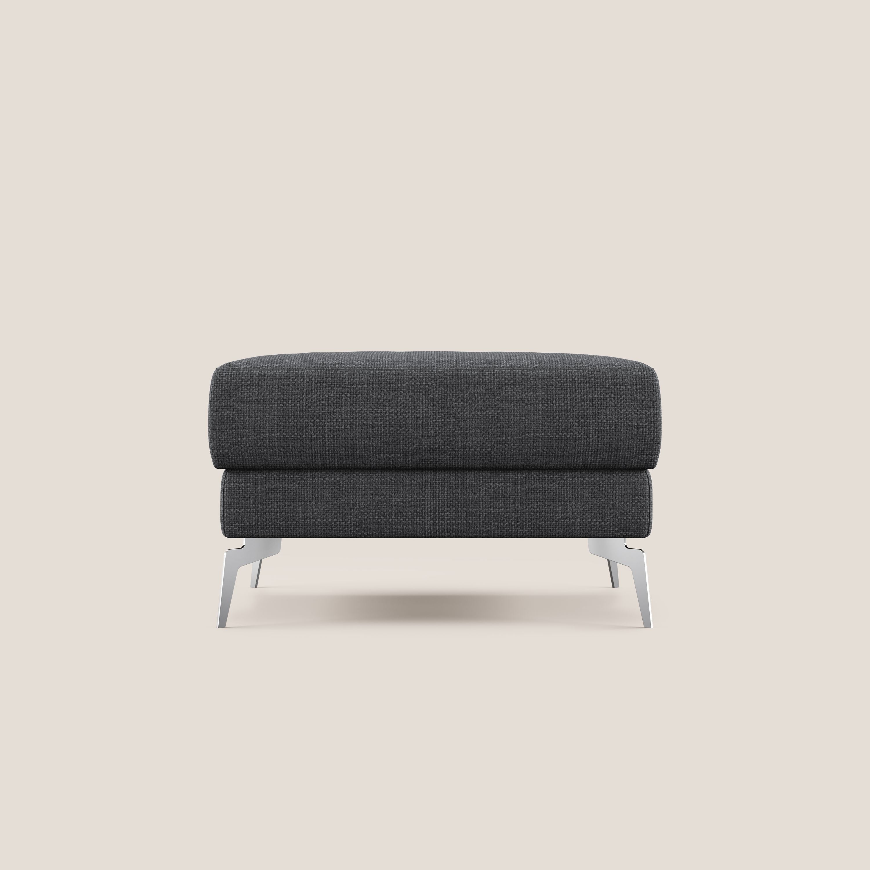 Star Pouf con piedini alti in tessuto impermeabile morbido intreccio T06 antracite - divani.store