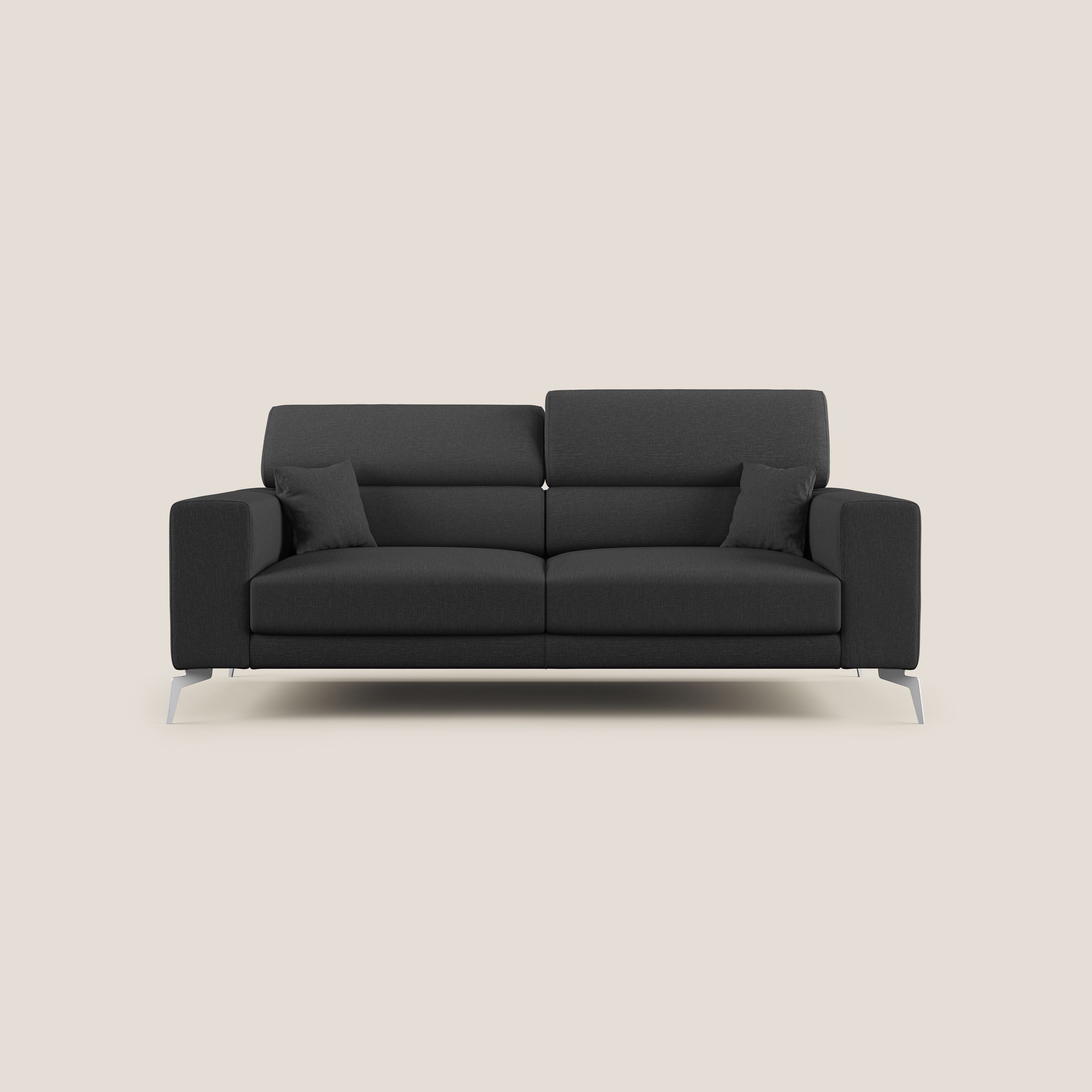 Blade Divano con poggiatesta reclinabili in tessuto impermeabile misto cotone T13 antracite - divani.store