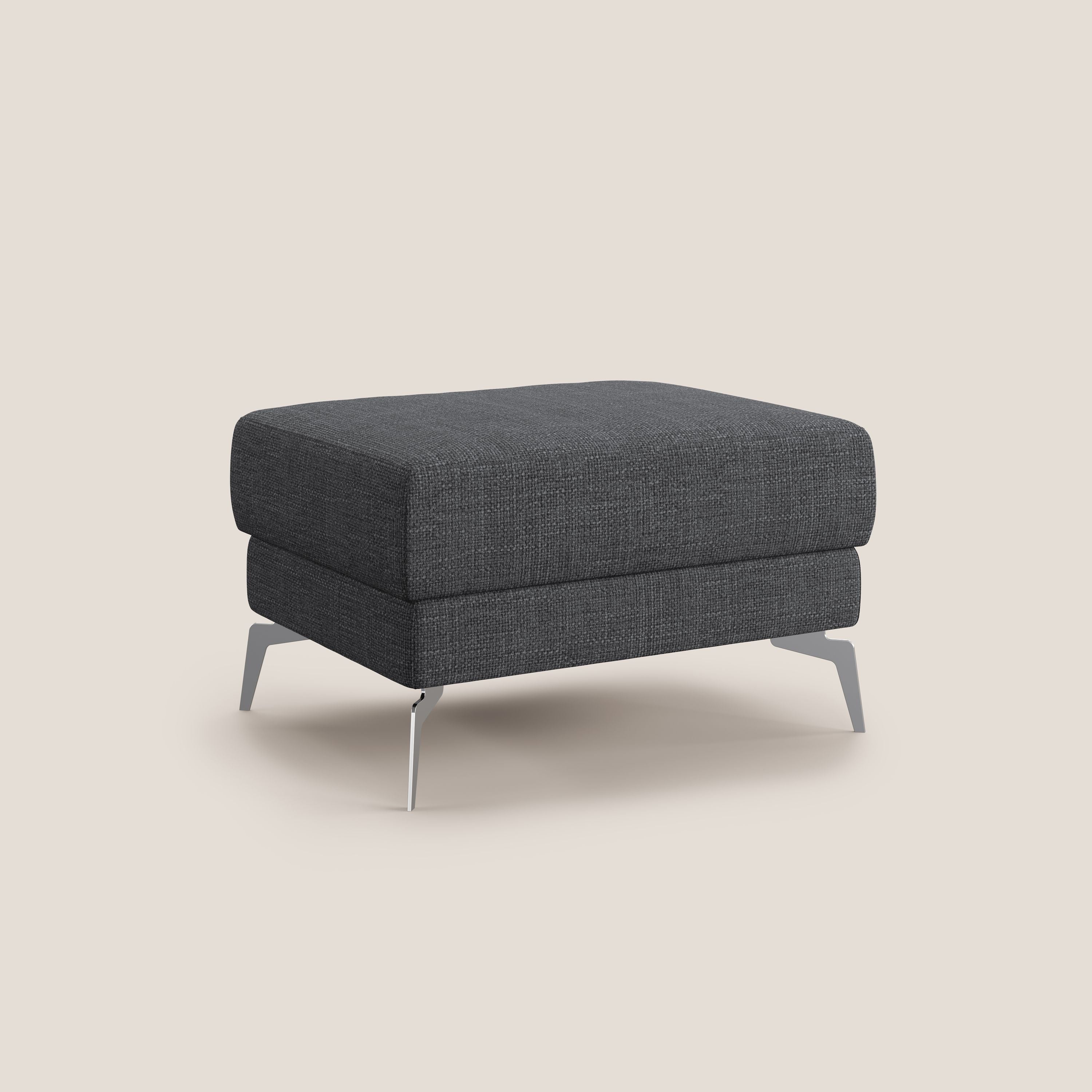 Star Pouf con piedini alti in tessuto impermeabile morbido intreccio T06 antracite - divani.store