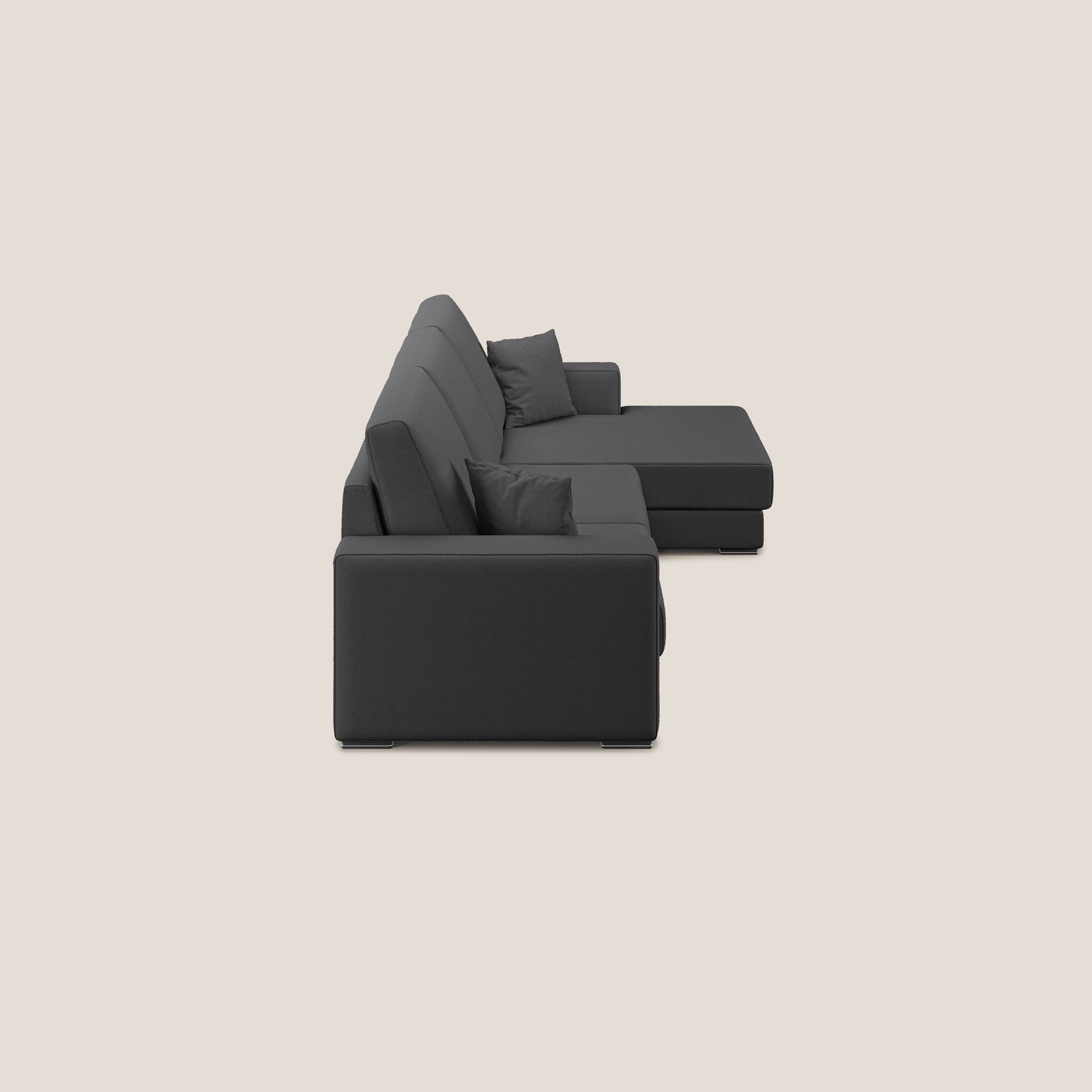 Marte divano angolare in tessuto smacchiabile impermeabile T08 antracite - divani.store