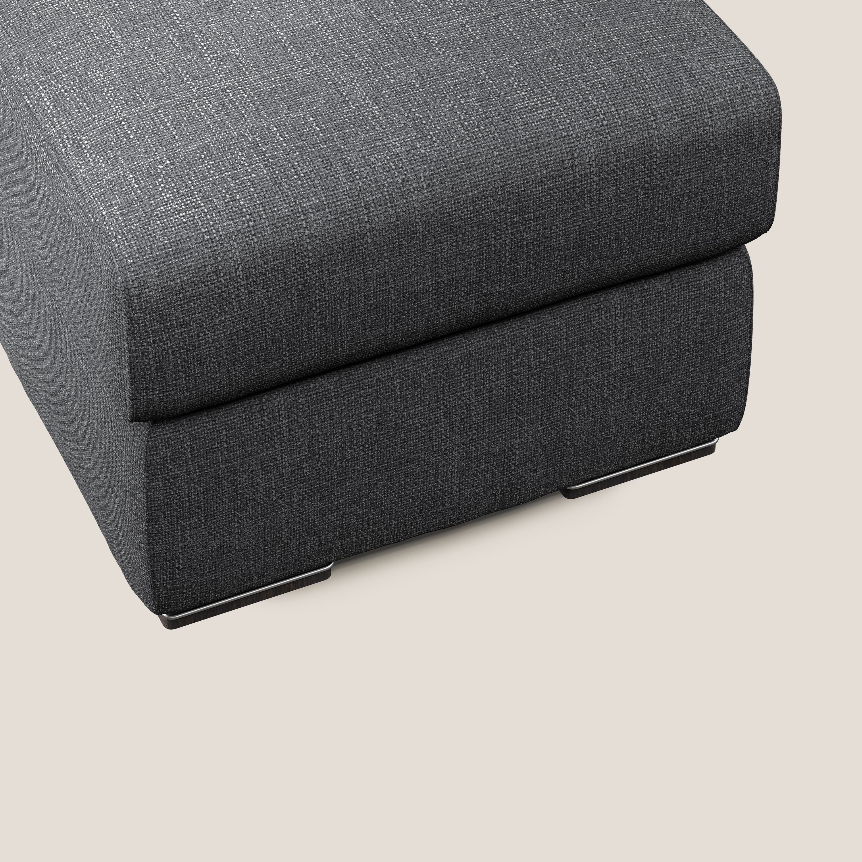 Sun pouf apribile contenitore in tessuto impermeabile morbido intreccio T06 antracite - divani.store