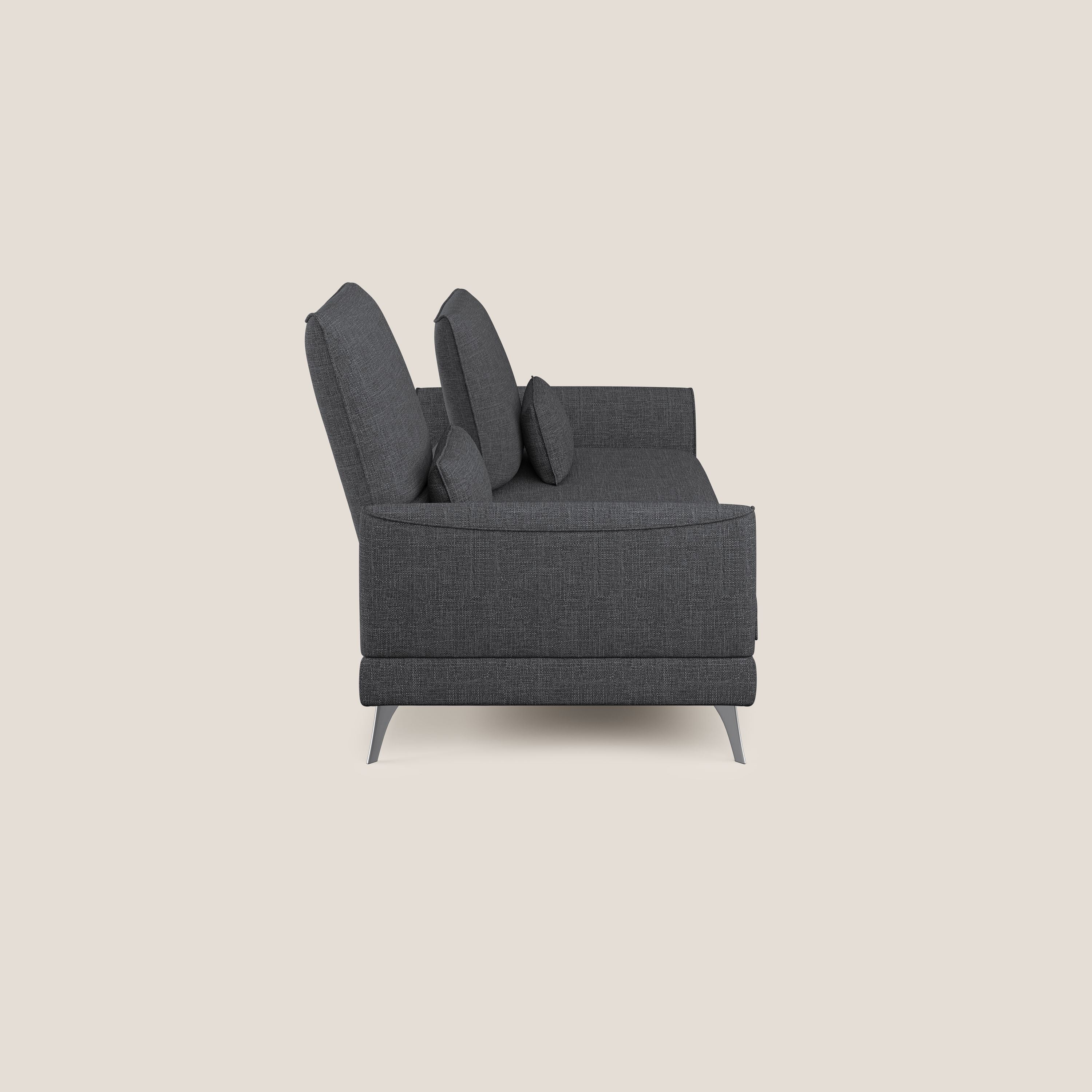 Tommy Divano relax con schienali traslanti in morbido tessuto fiammato T06 antracite - divani.store