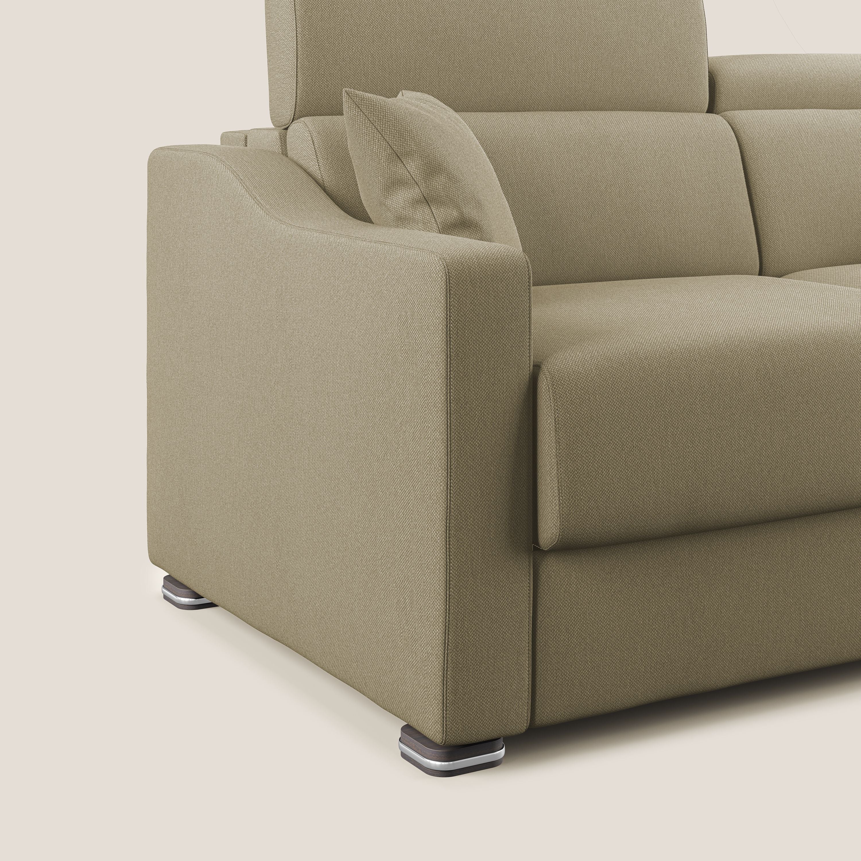 Amber divano letto matrimoniale in tessuto smacchiabile T05 cammello - divani.store