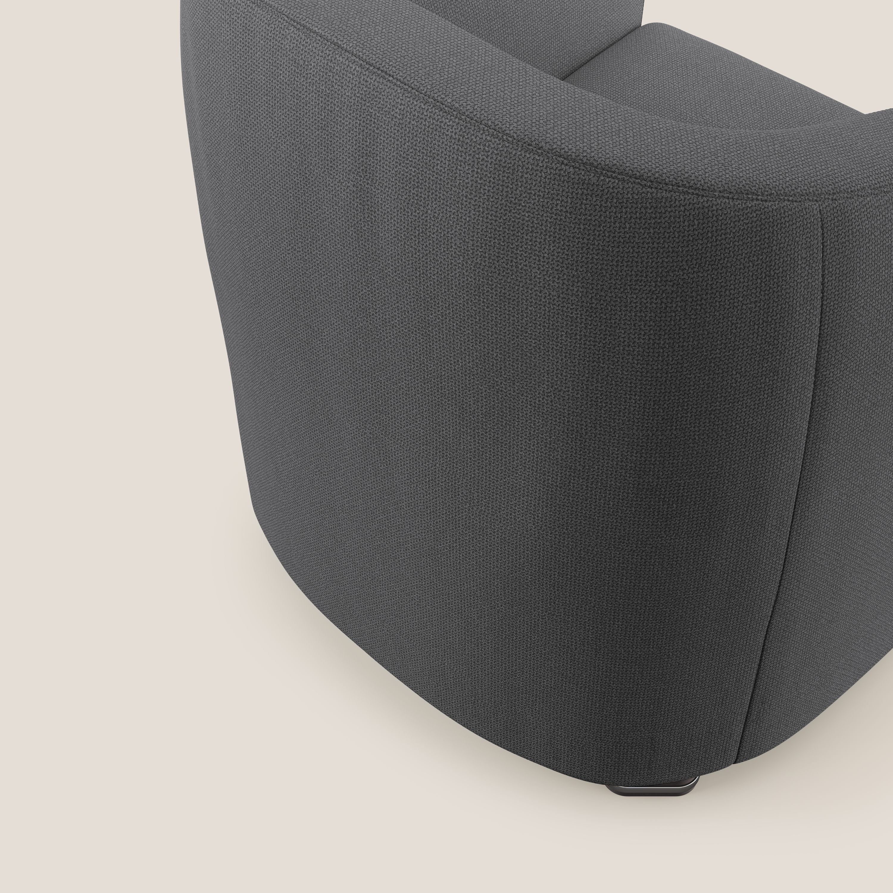 Cloe Poltroncina in tessuto smacchiabile con acqua QuickClean T08 antracite - divani.store
